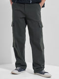 Highlander Men Black Straight Fit Solid Cargos - Black - Image 1