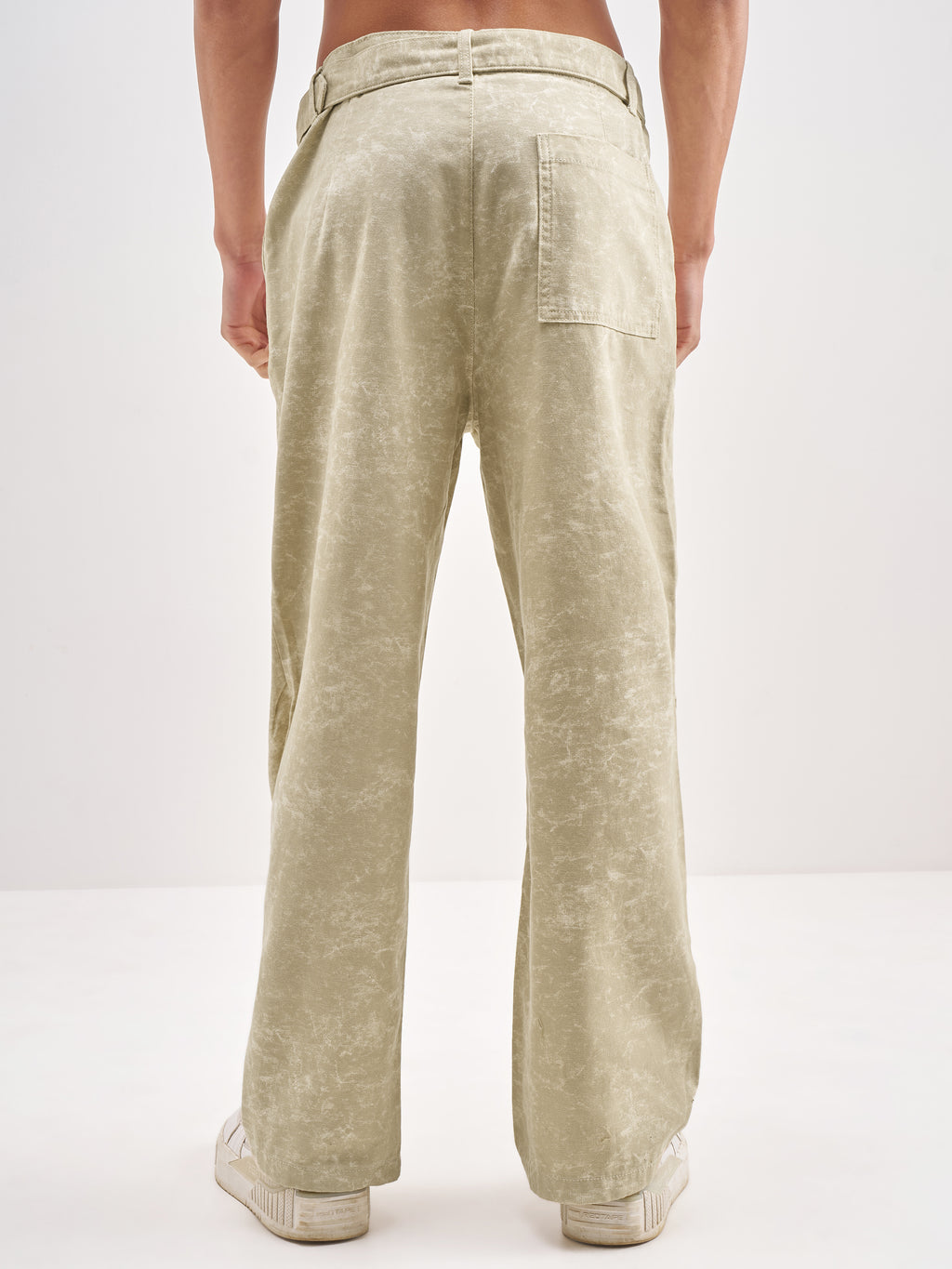 Highlander Men Beige Baggy Fit Printed Regular Trouser - Beige - Image 3