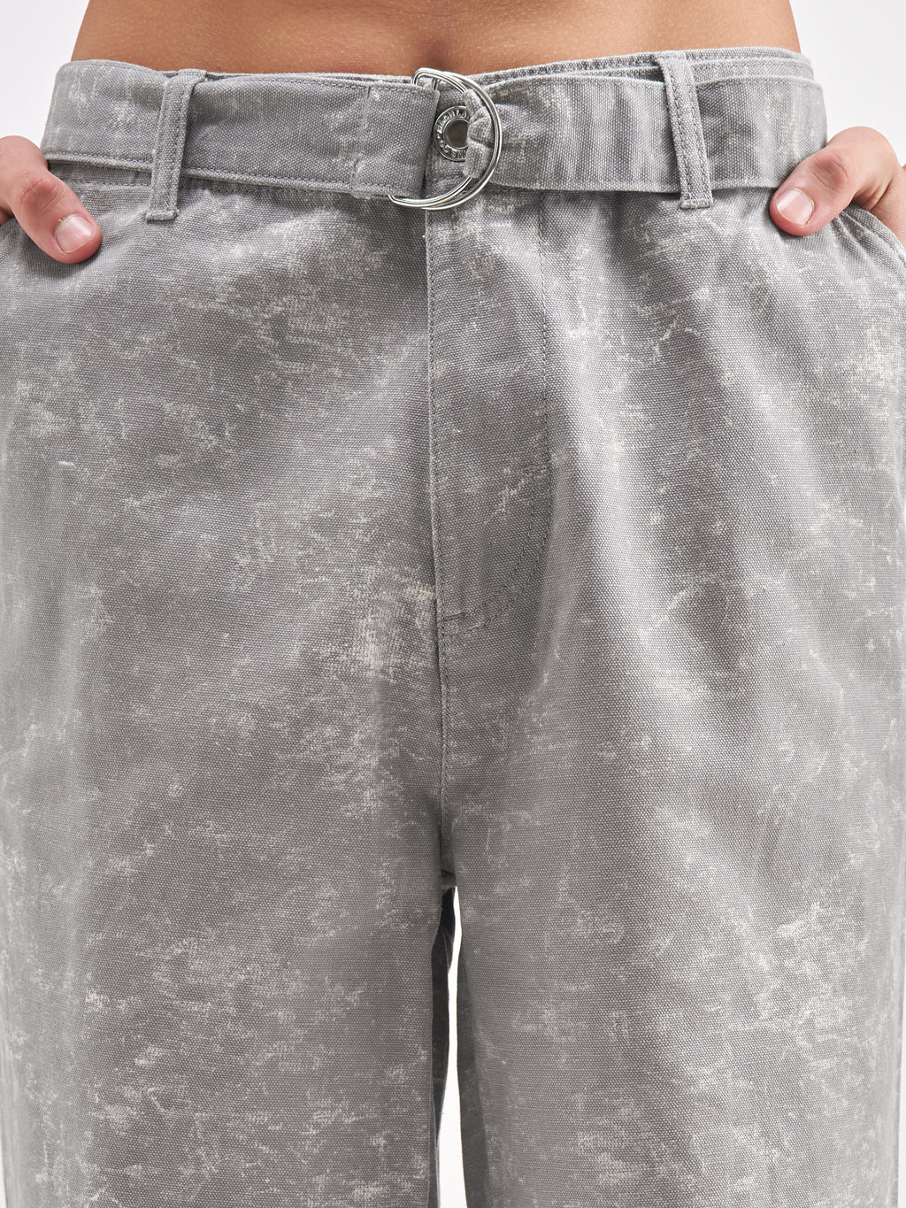 Highlander Men Grey Baggy Fit Printed Regular Trouser - Grey - Image 5