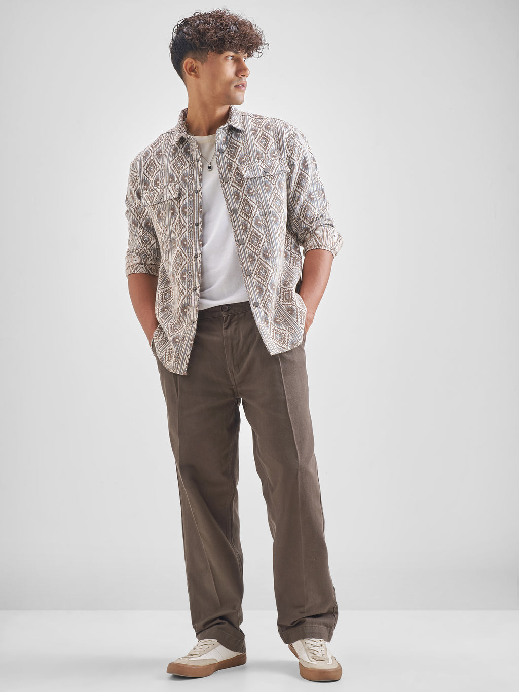 Highlander Men Brown Relaxed Fit Solid Regular Trouser - Brown - Image 2