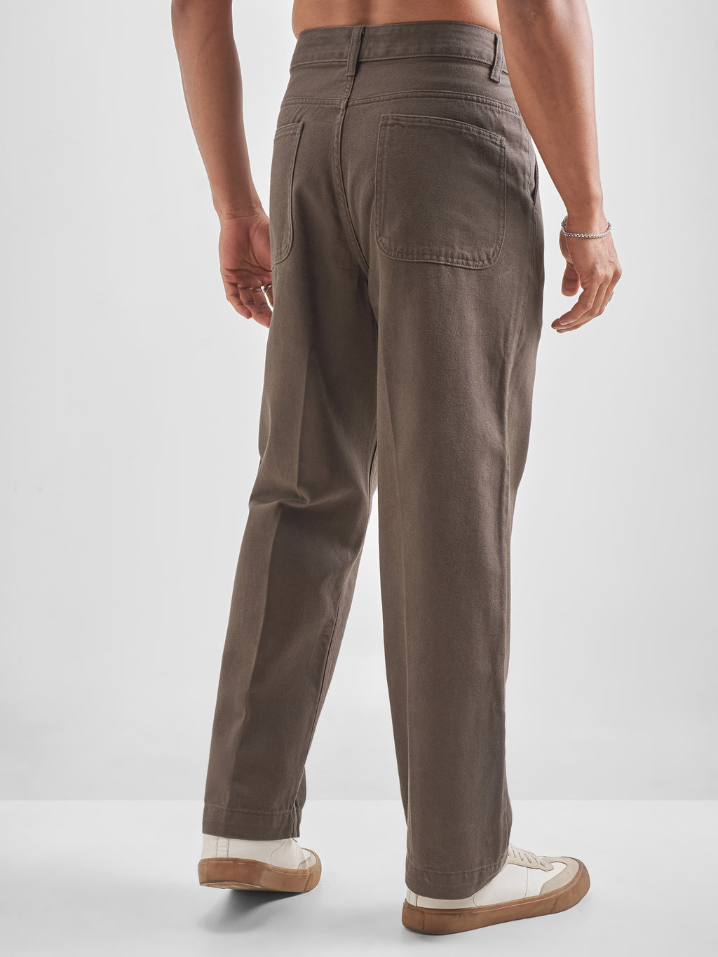 Highlander Men Brown Relaxed Fit Solid Regular Trouser - Brown - Image 3