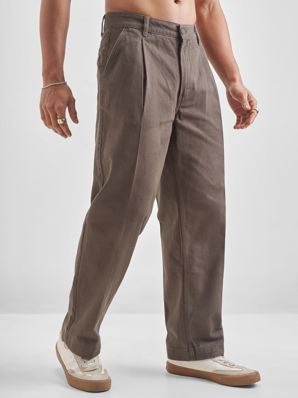 Highlander Men Brown Relaxed Fit Solid Regular Trouser - Brown - Image 6