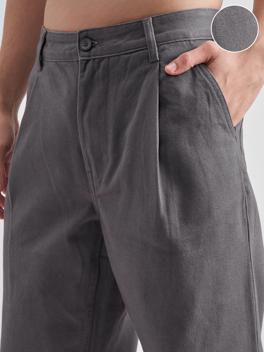 Highlander Men Grey Relaxed Fit Solid Regular Trouser - Grey - Image 5