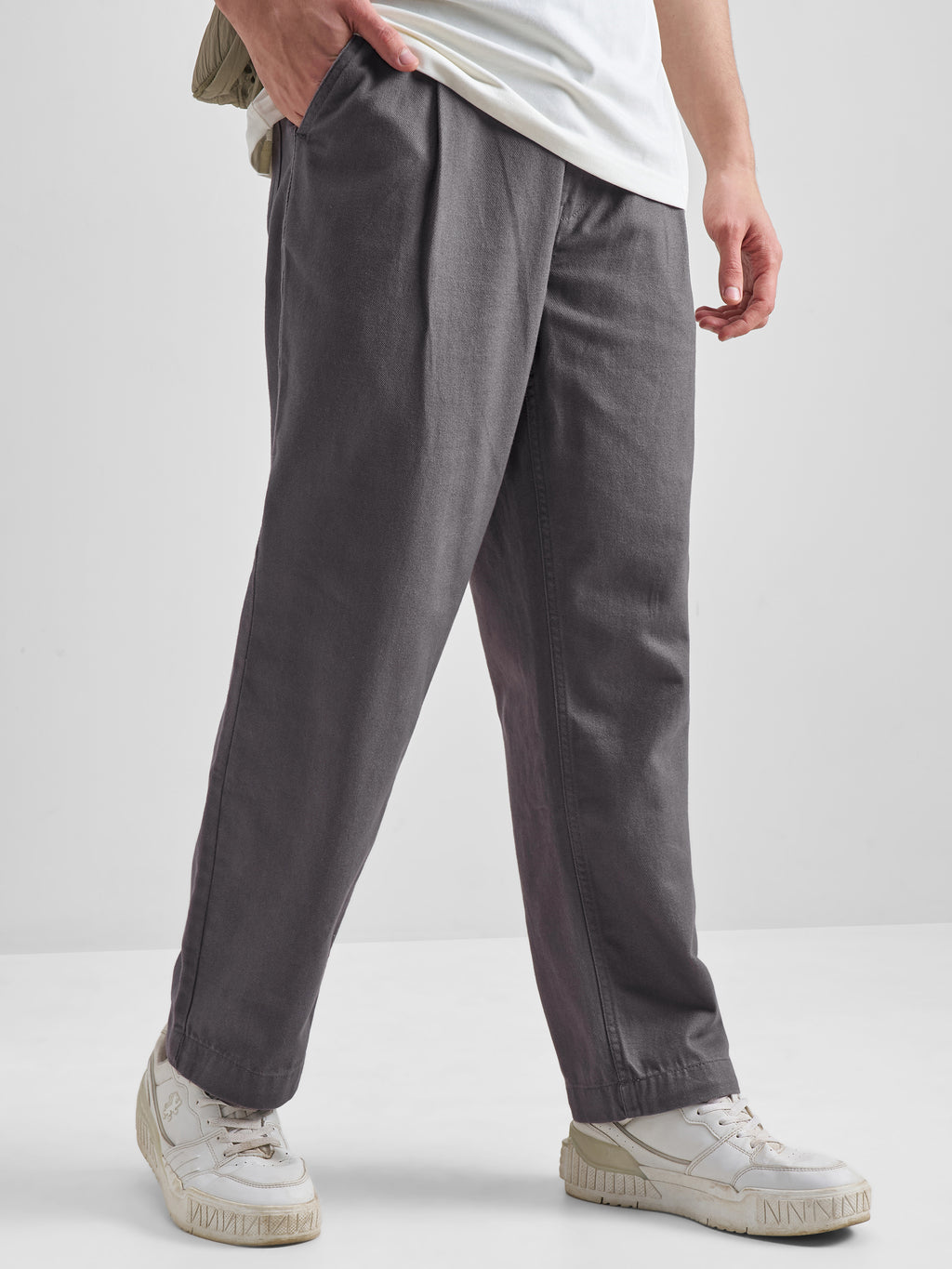 Highlander Men Grey Relaxed Fit Solid Regular Trouser - Grey - Image 6