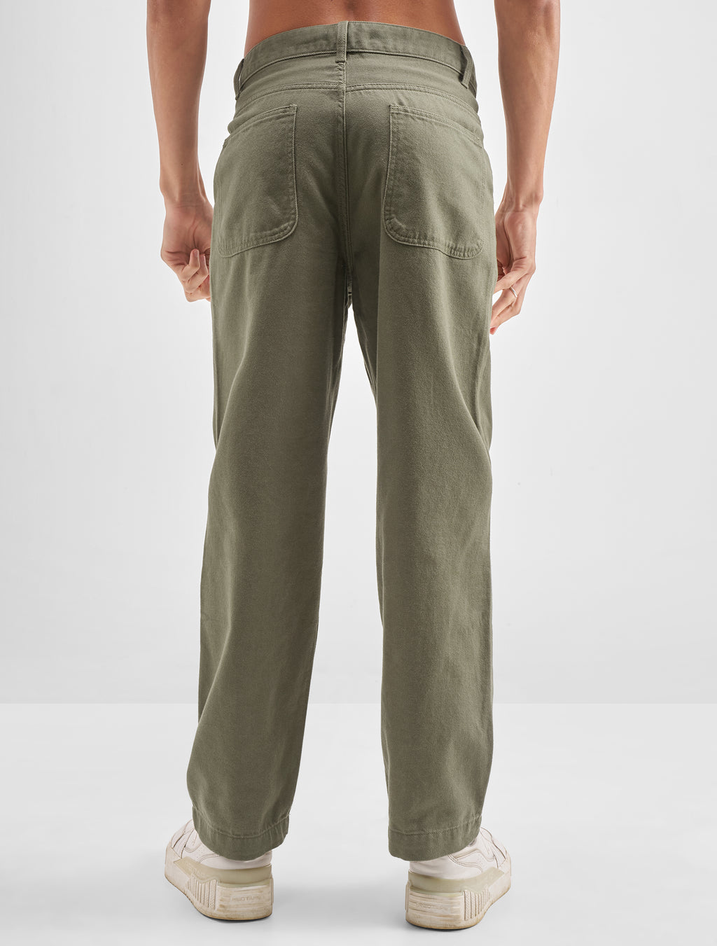 Highlander Men Olive Baggy Fit Solid Regular Trouser - Olive - Image 3