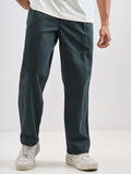 Highlander Men Blue Relaxed Fit Solid Regular Trouser - Blue - Image 1