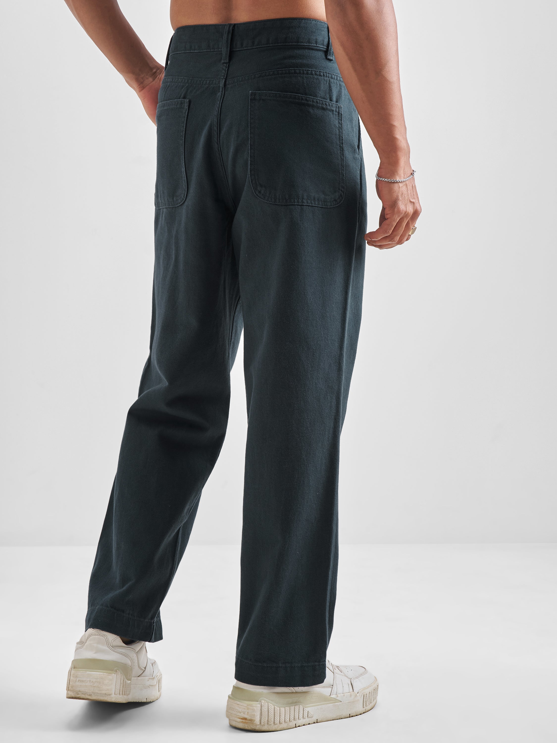 Highlander Men Blue Relaxed Fit Solid Regular Trouser - Blue - Image 3