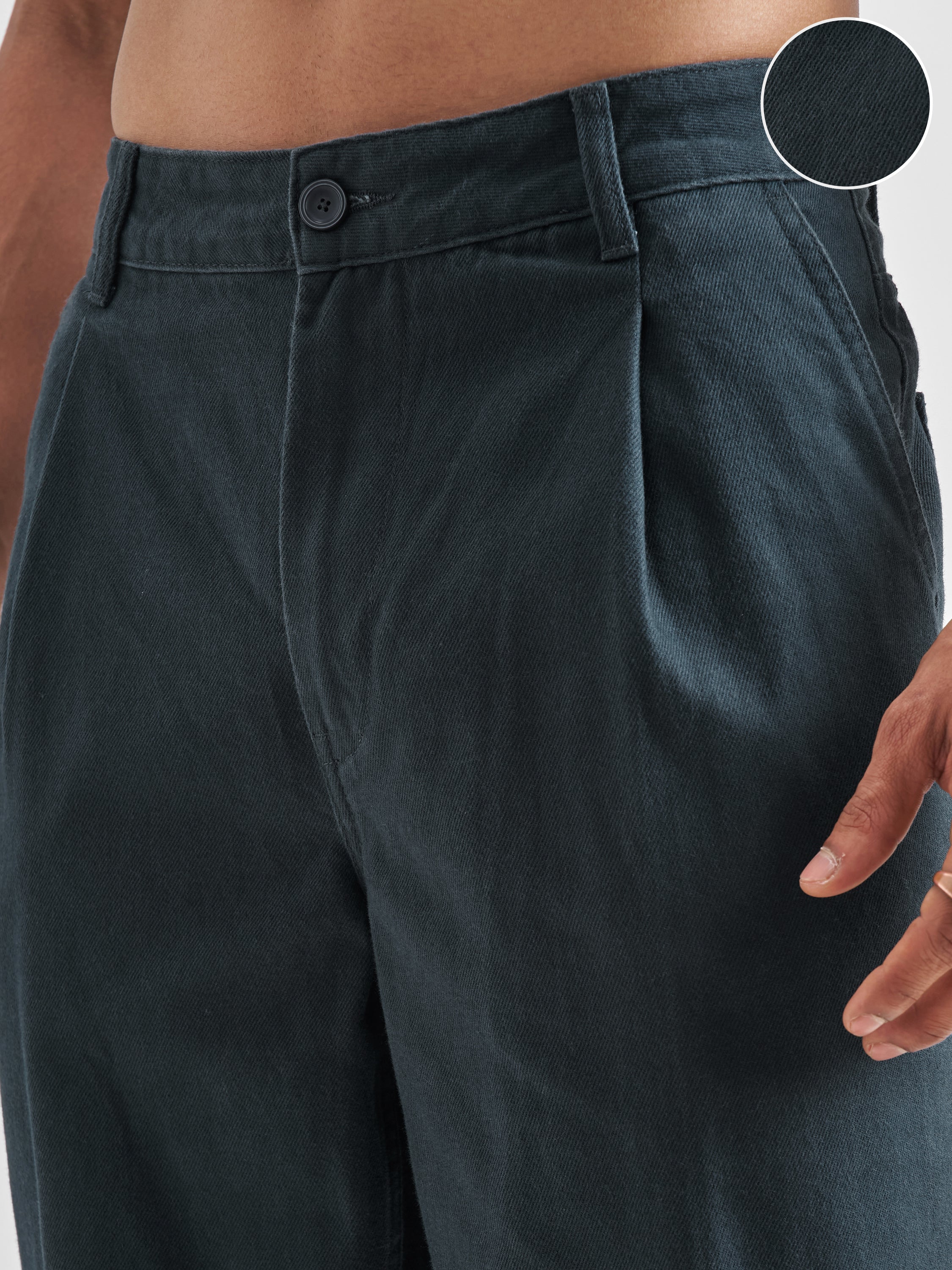 Highlander Men Blue Relaxed Fit Solid Regular Trouser - Blue - Image 5