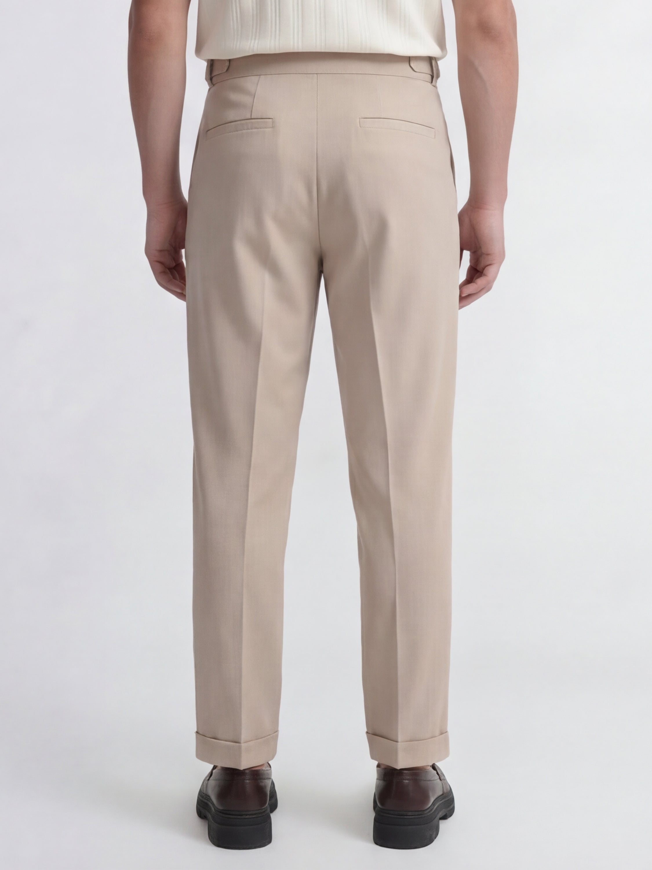 Highlander Men Tan Relaxed Fit Solid Regular Trouser - Tan - Image 3