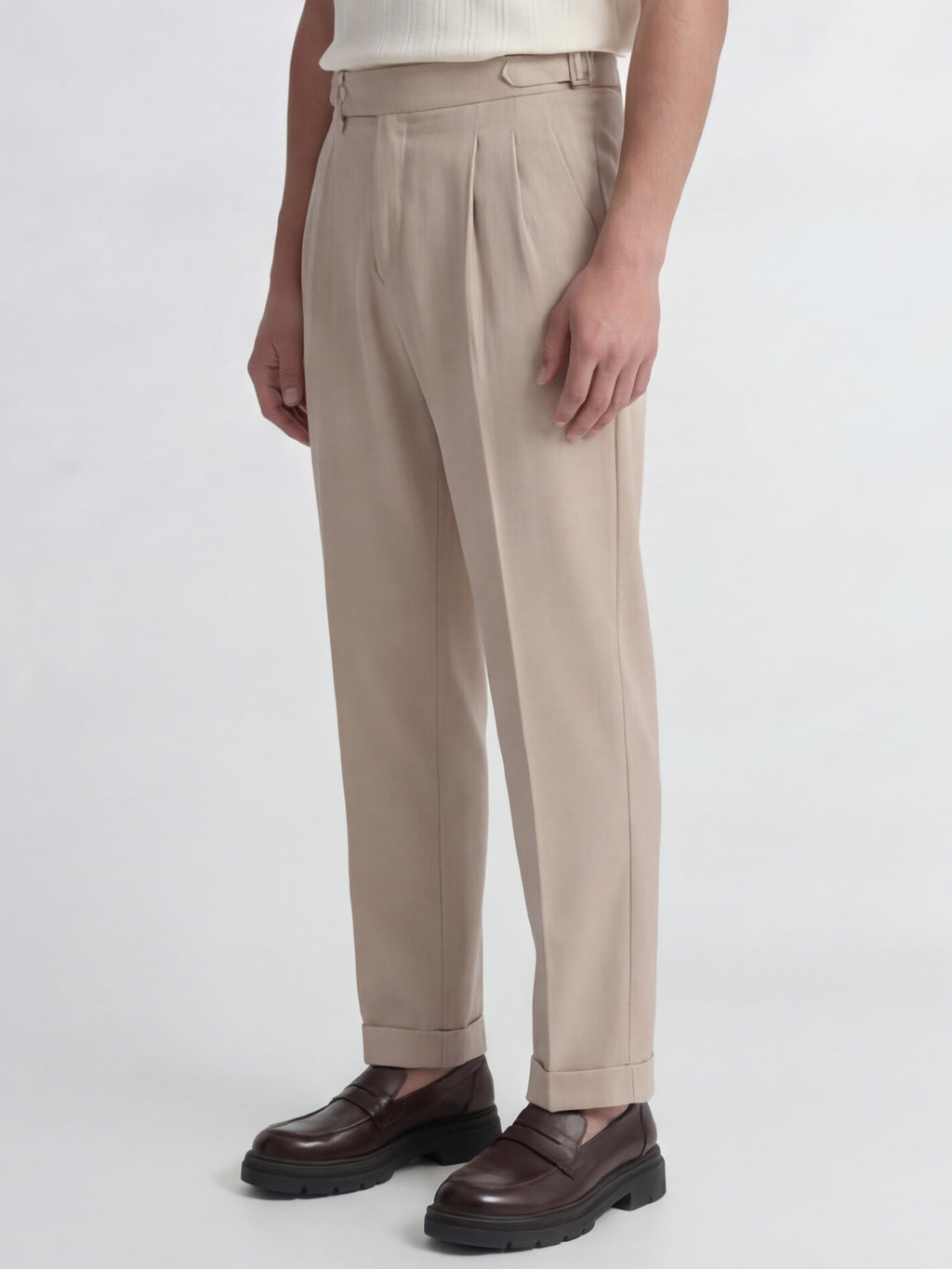 Highlander Men Tan Relaxed Fit Solid Regular Trouser - Tan - Image 4