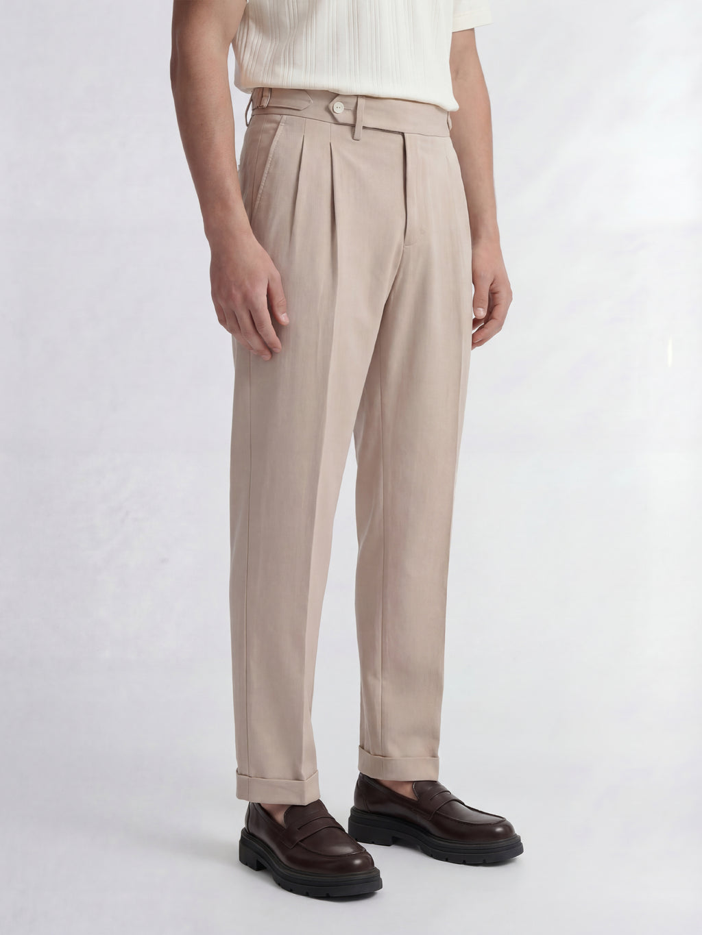 Highlander Men Tan Relaxed Fit Solid Regular Trouser - Tan - Image 5