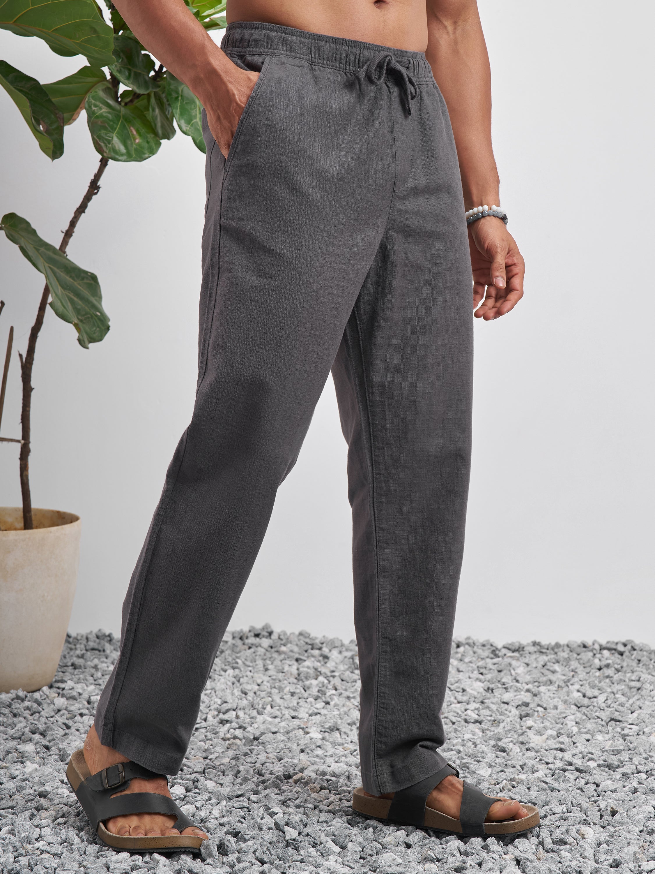 Highlander Men Grey Relaxed Fit Solid Regular Trouser - Grey - Image 6
