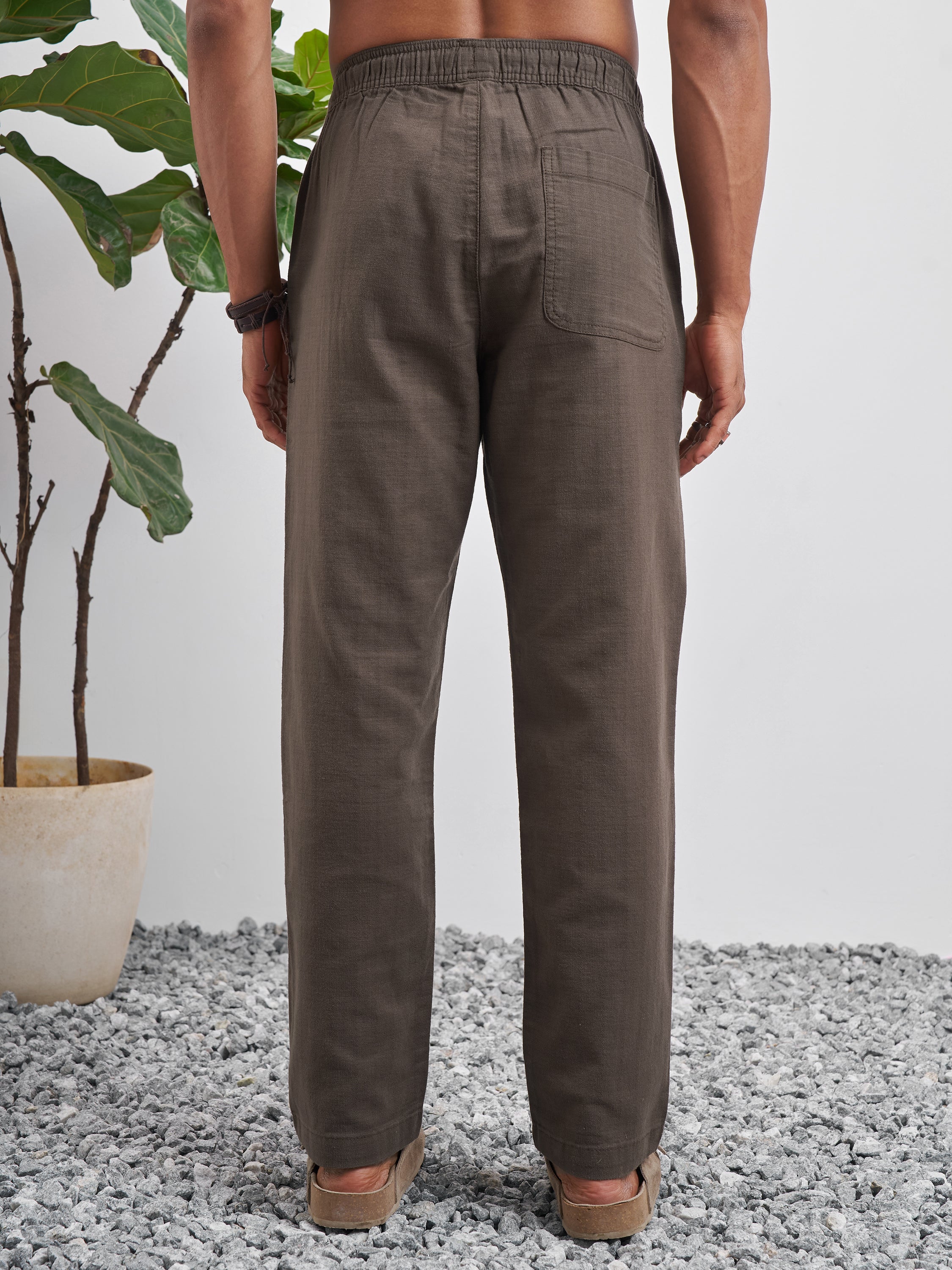 Highlander Men Brown Relaxed Fit Solid Regular Trouser - Brown - Image 3