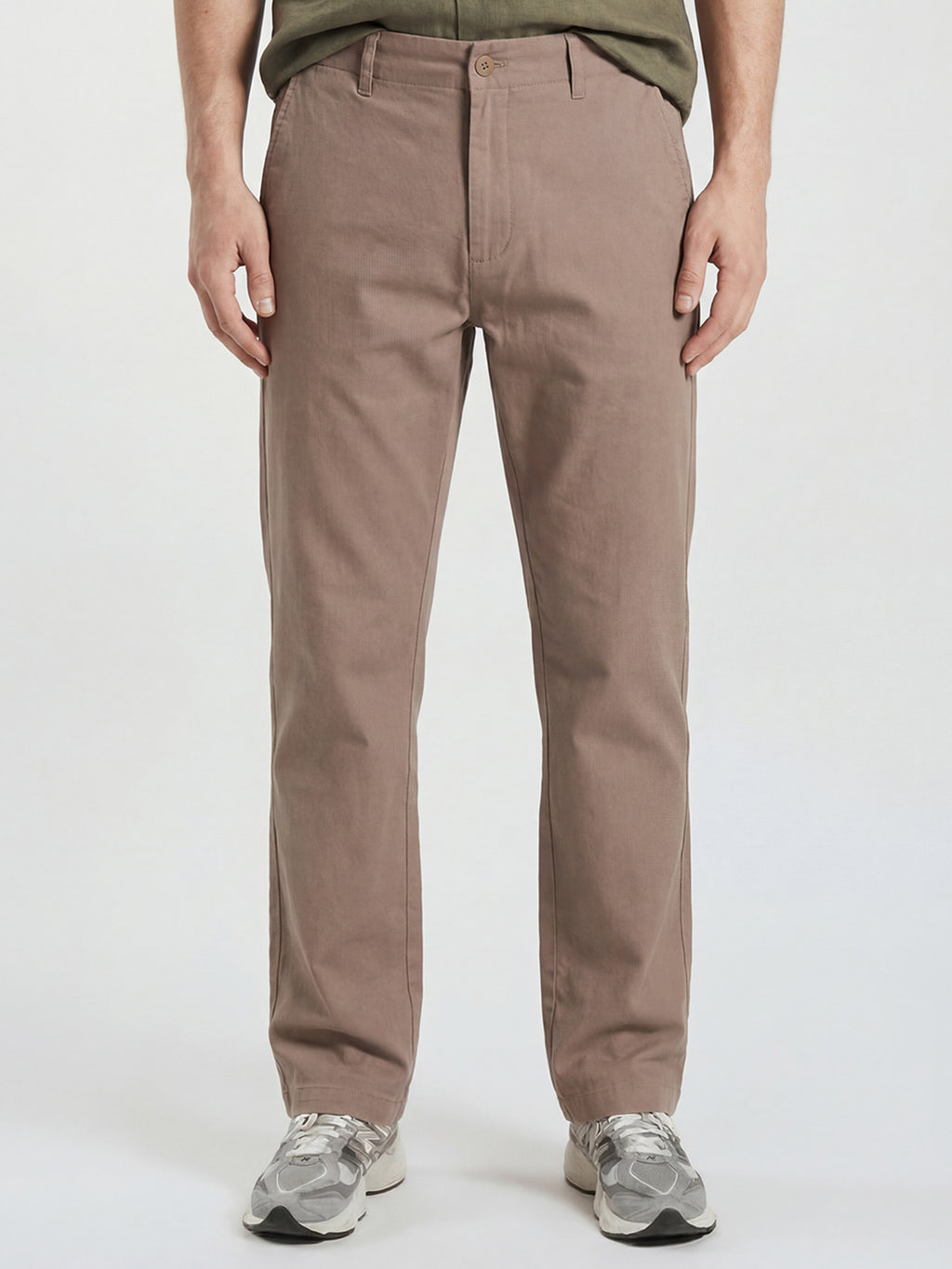 Highlander Men Brown Straight Fit Solid Chinos - Brown - Image 1