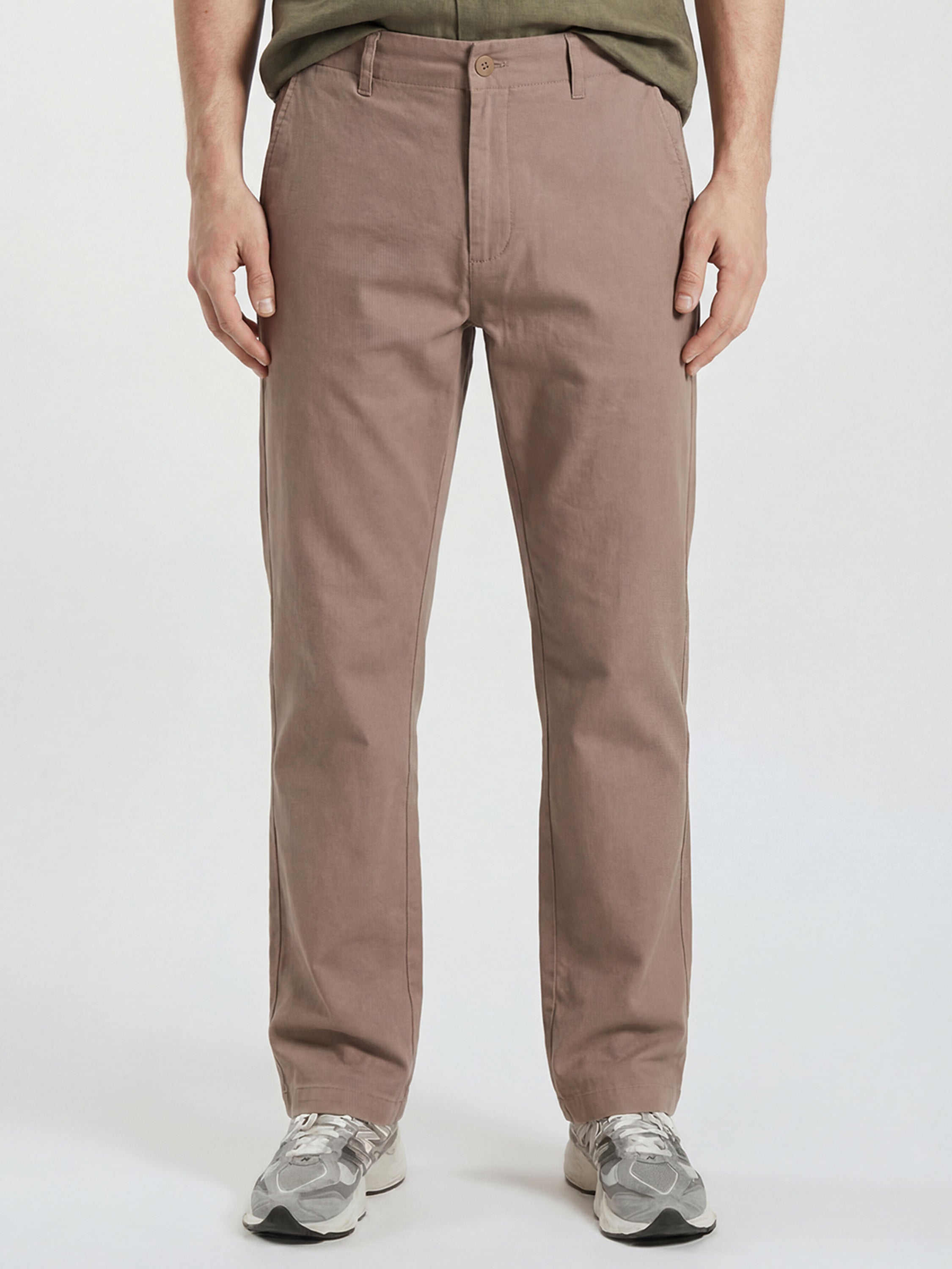 Highlander Men Brown Straight Fit Solid Chinos - Brown - Image 1