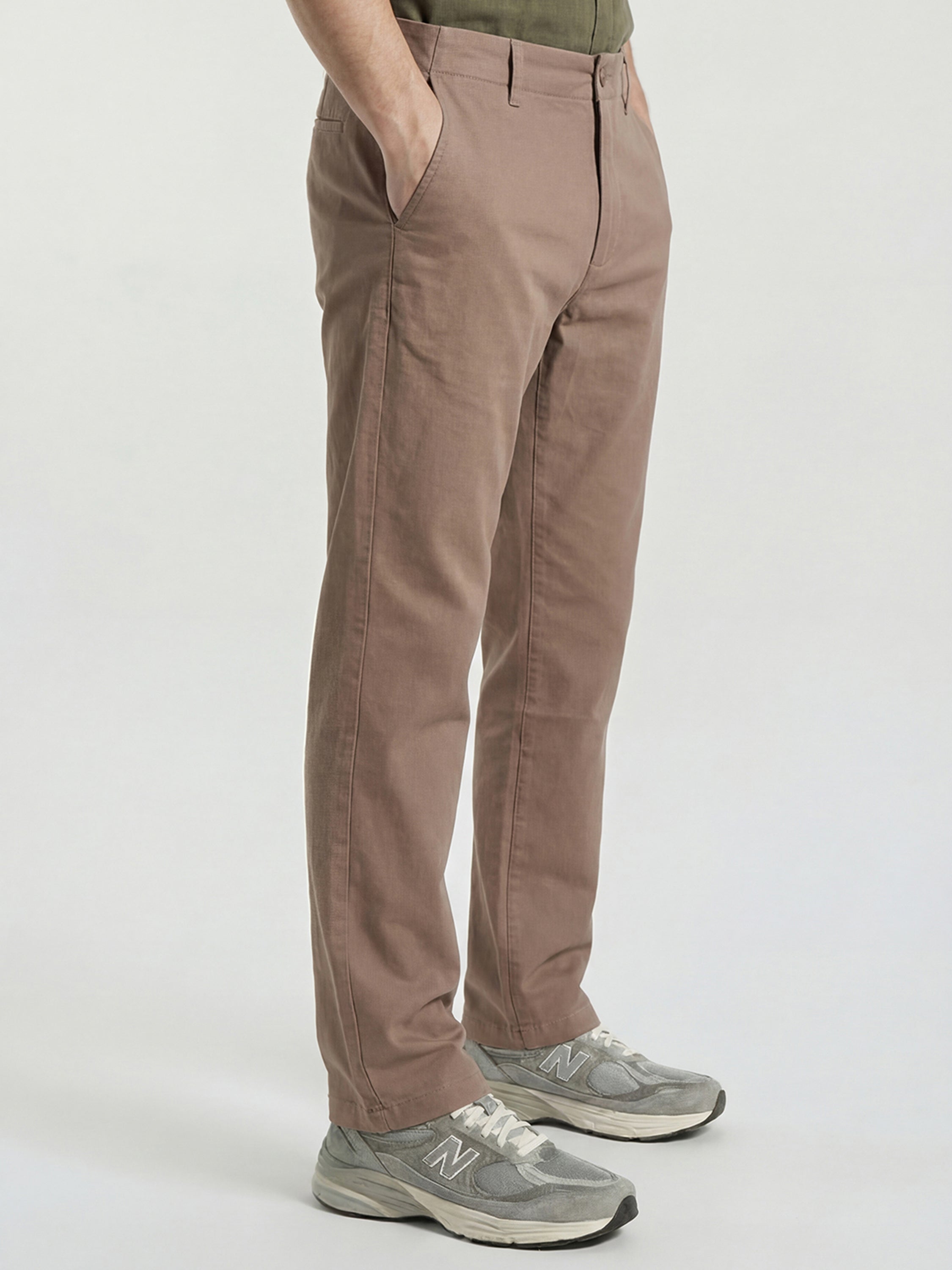 Highlander Men Brown Straight Fit Solid Chinos - Brown - Image 4