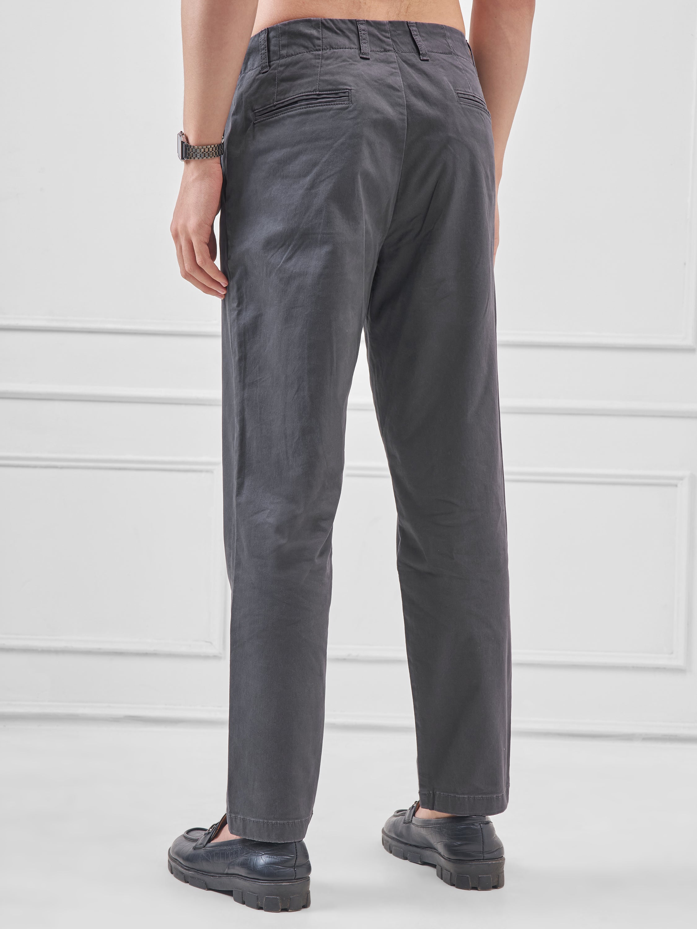 Highlander Men Black Relaxed Fit Solid Regular Trouser - Black - Image 3