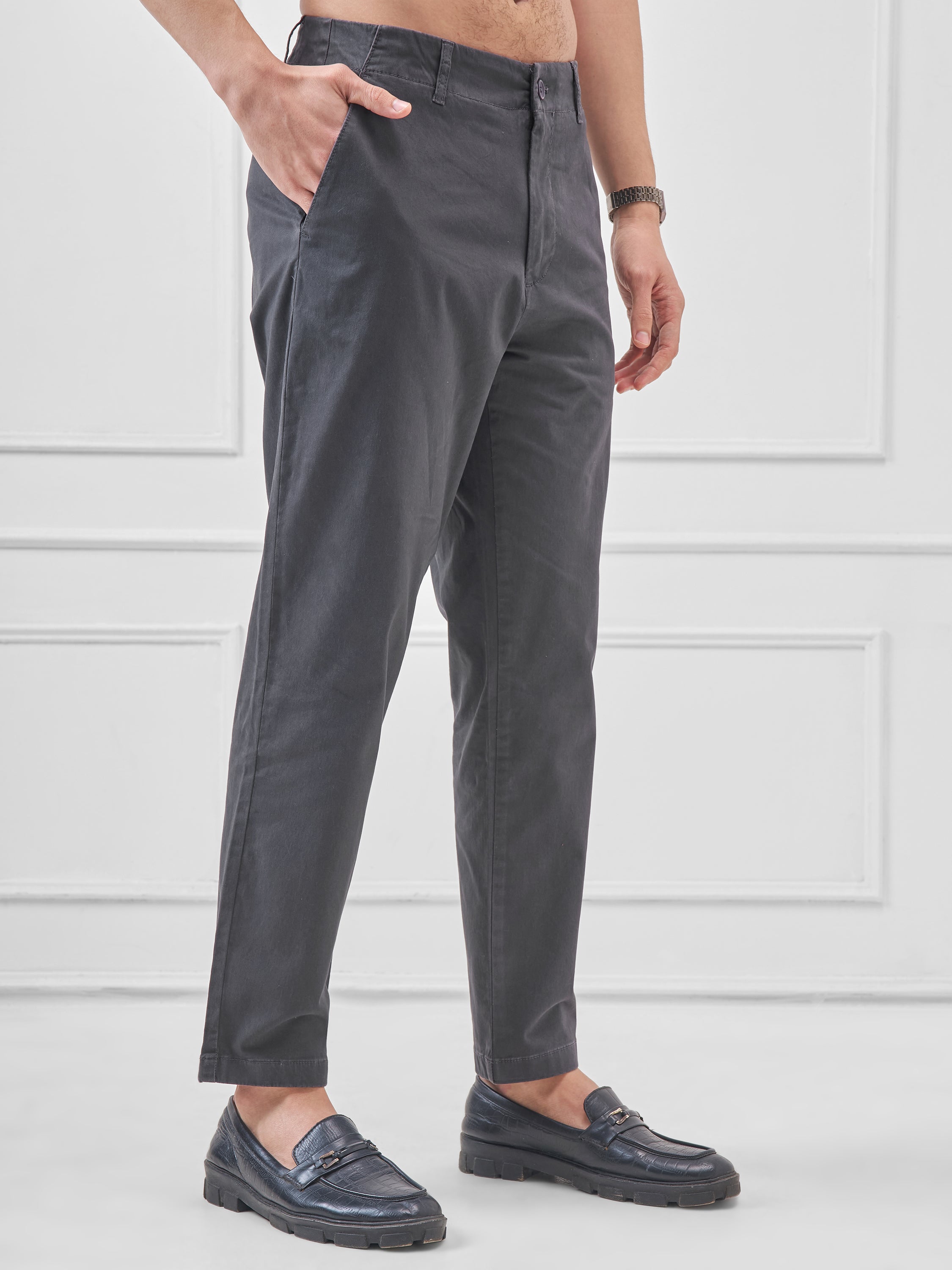 Highlander Men Black Relaxed Fit Solid Regular Trouser - Black - Image 6