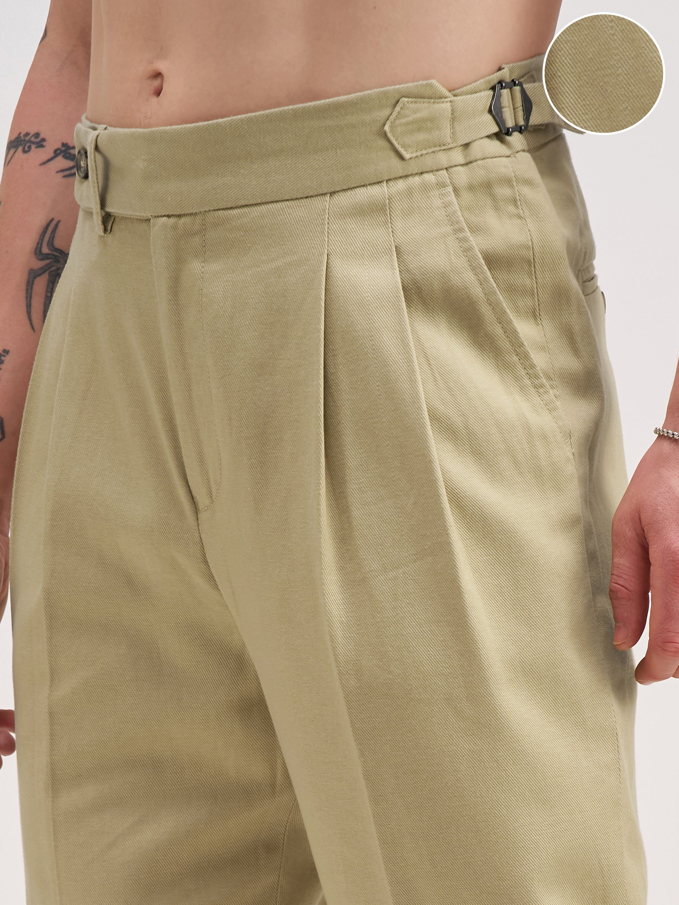Highlander Men Taupe Tapered Fit Solid Regular Trouser - Taupe - Image 5