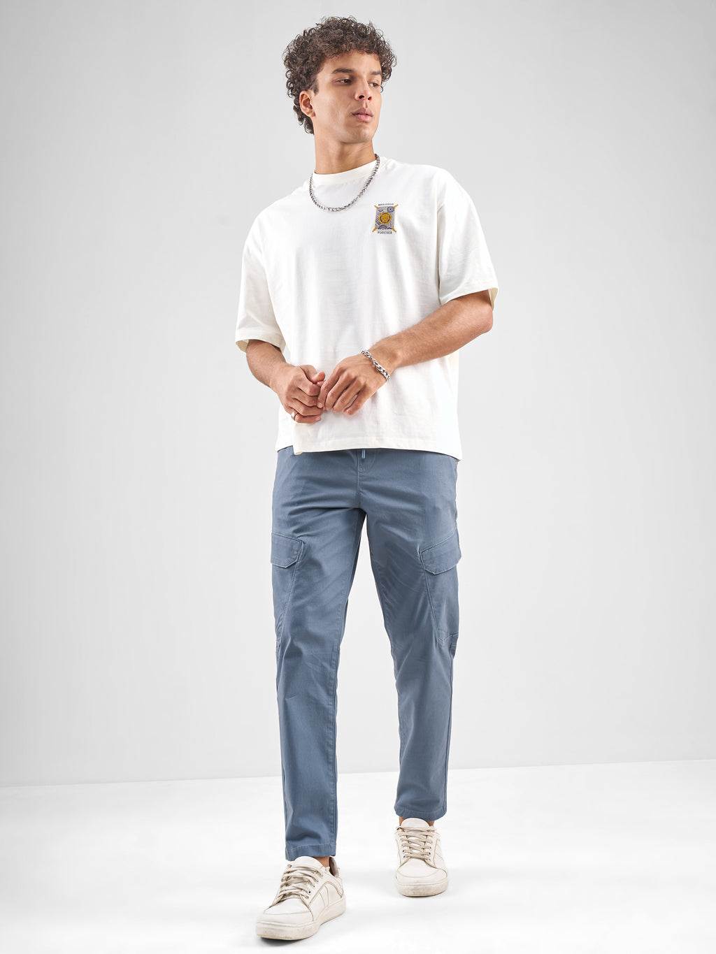 Highlander Men Blue Slim Fit Solid Regular Trouser - Blue - Image 2