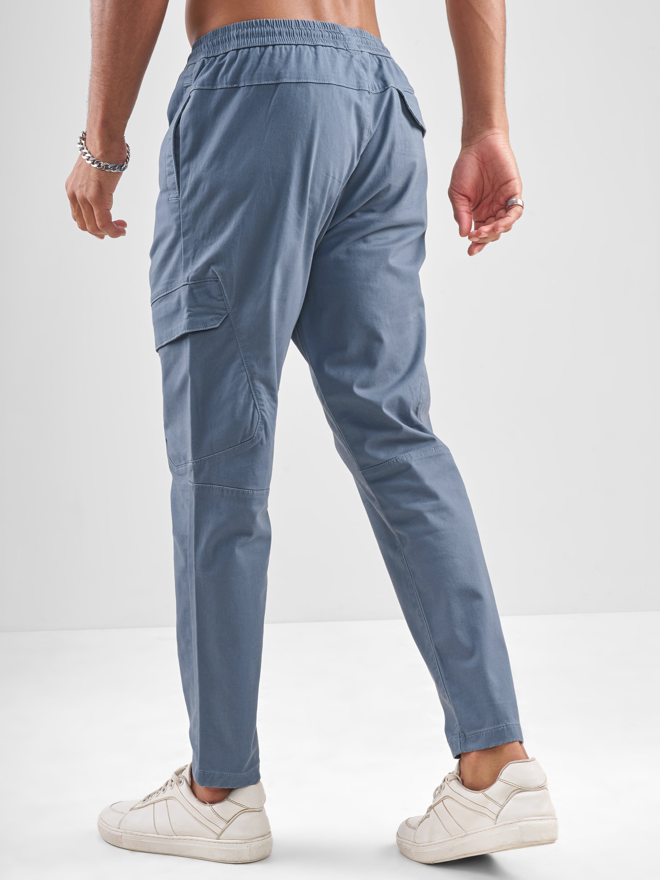 Highlander Men Blue Slim Fit Solid Regular Trouser - Blue - Image 3