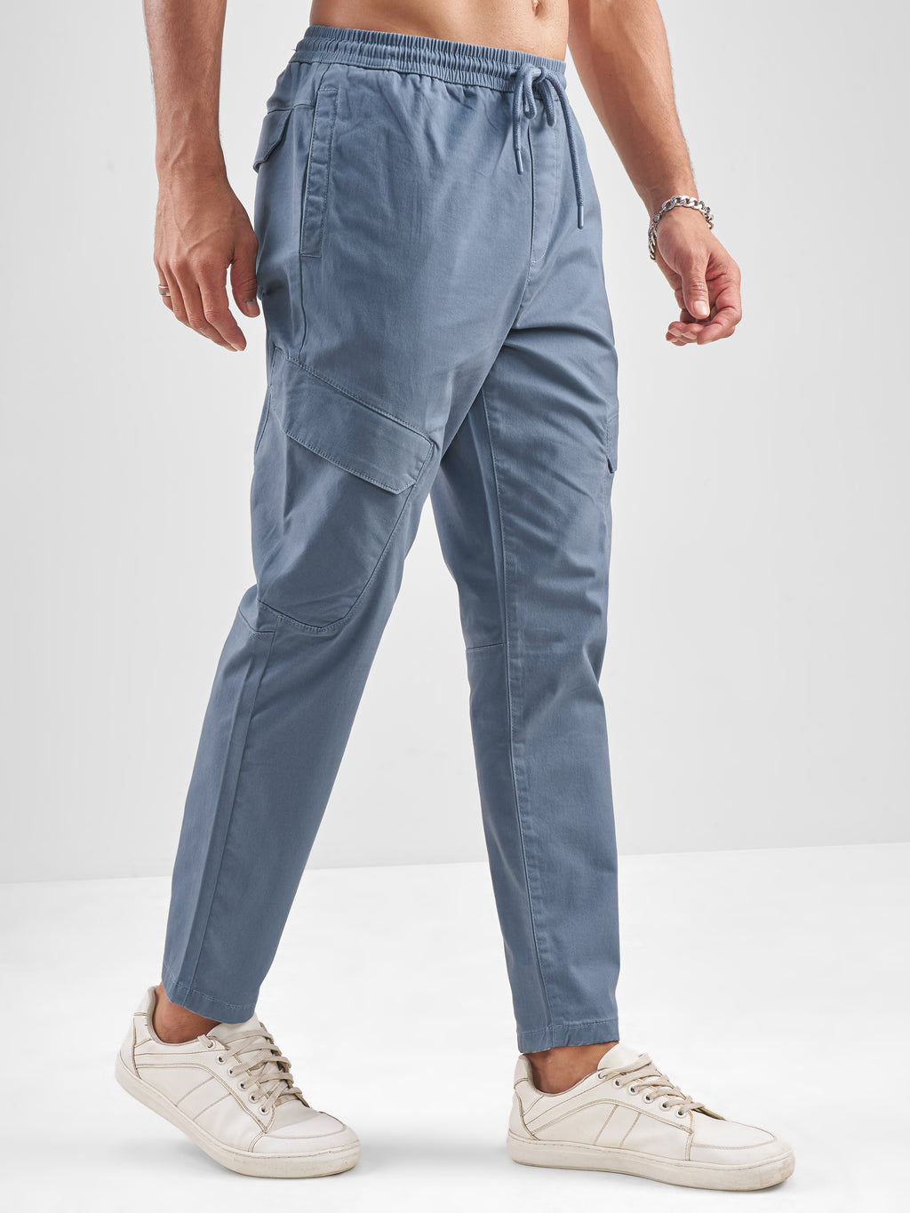 Highlander Men Blue Slim Fit Solid Regular Trouser - Blue - Image 6