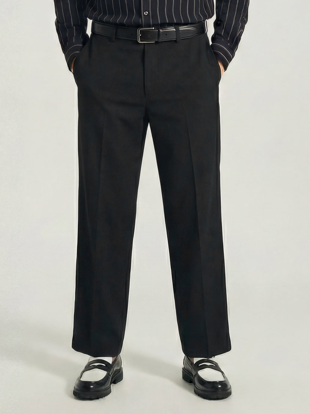 Highlander Men Black Relaxed Fit Solid Regular Trouser - Black - Image 1