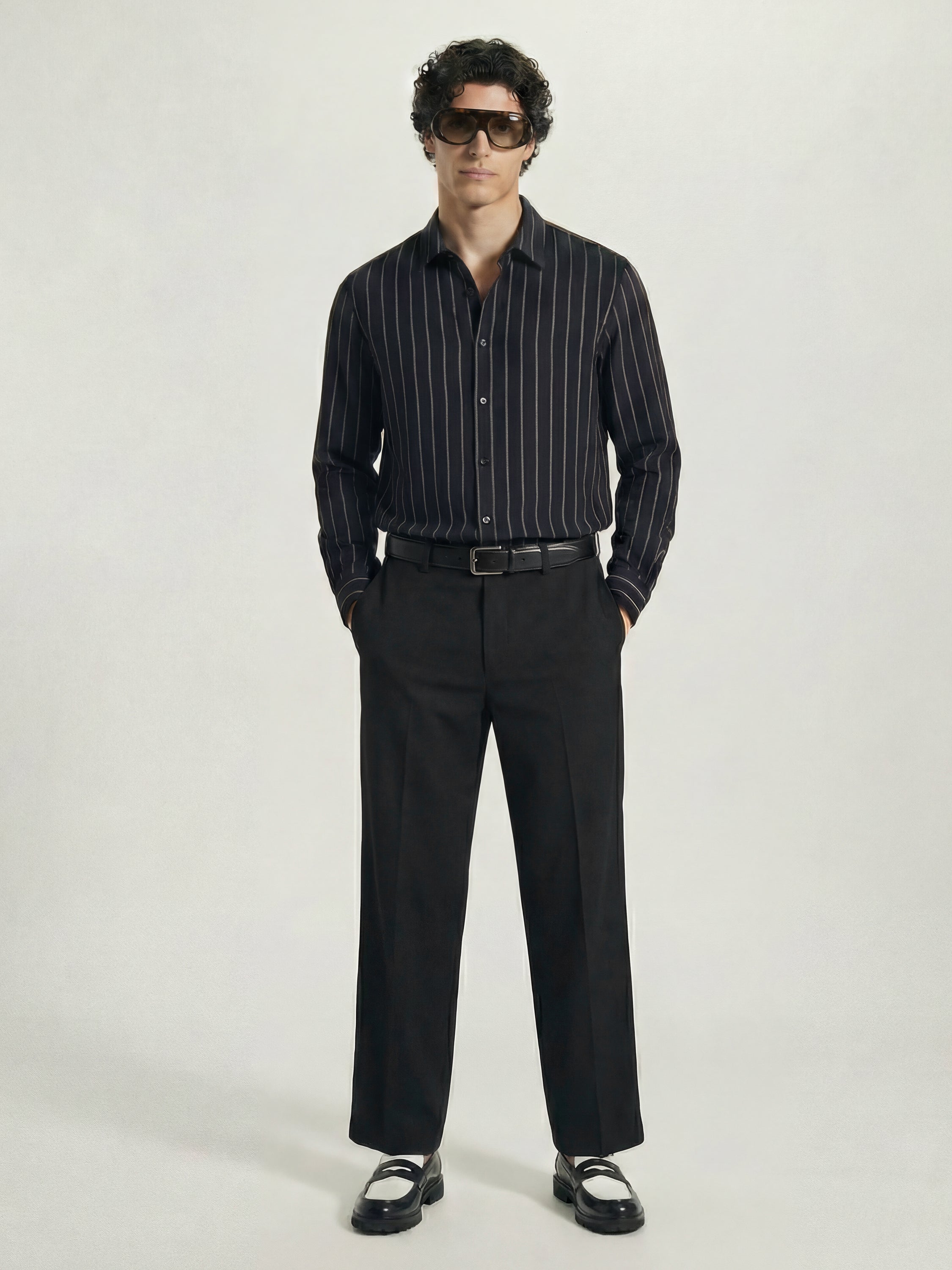Highlander Men Black Relaxed Fit Solid Regular Trouser - Black - Image 2