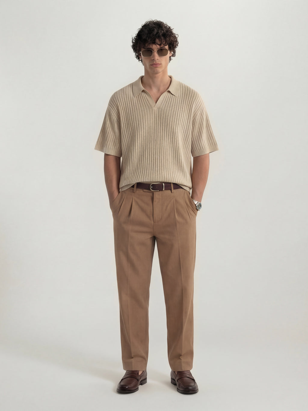 Highlander Men Brown Relaxed Fit Solid Regular Trouser - Brown - Image 2
