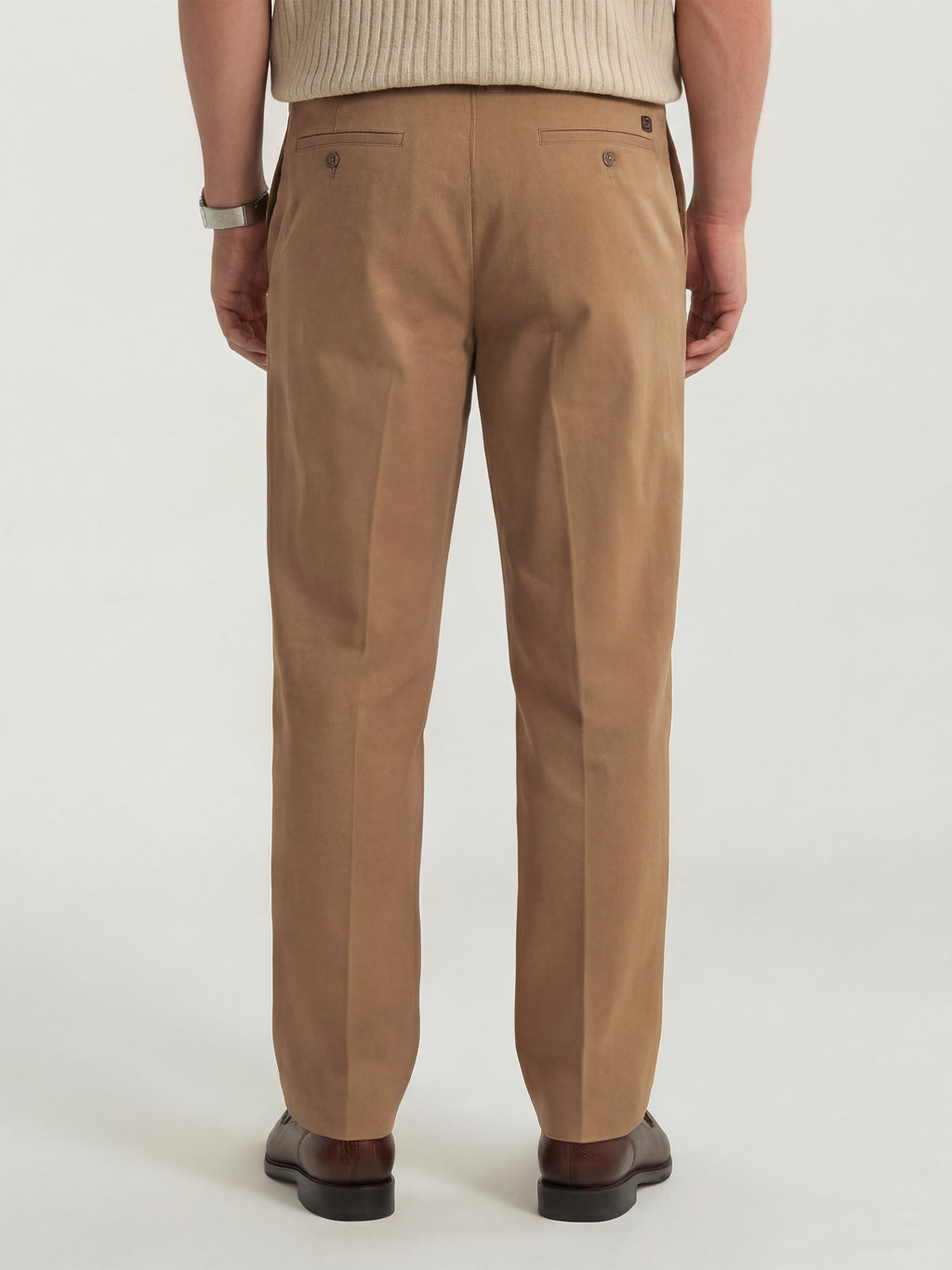 Highlander Men Brown Relaxed Fit Solid Regular Trouser - Brown - Image 3