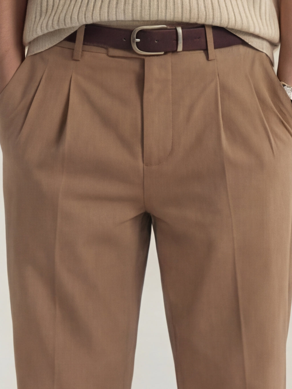 Highlander Men Brown Relaxed Fit Solid Regular Trouser - Brown - Image 5