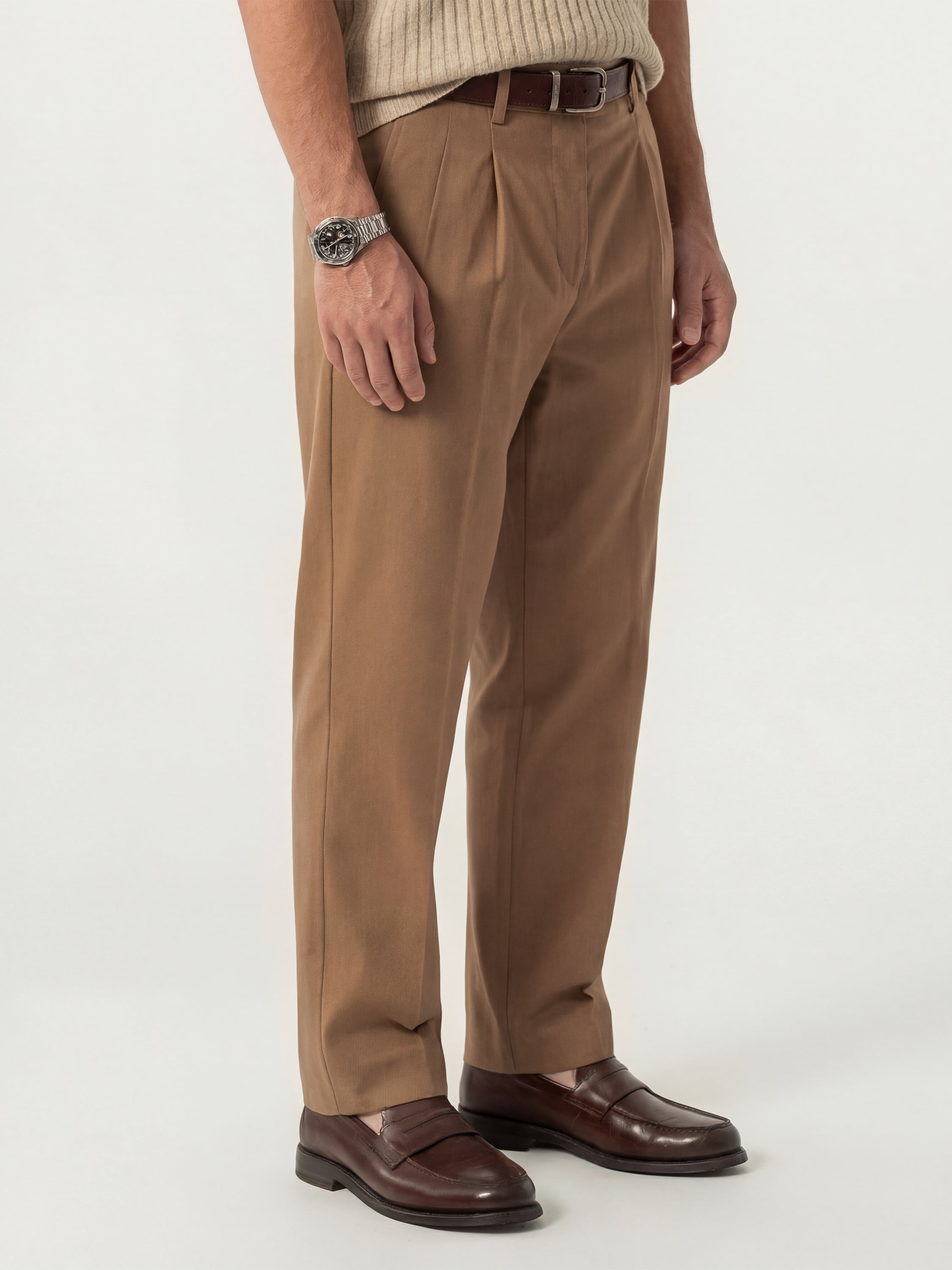 Highlander Men Brown Relaxed Fit Solid Regular Trouser - Brown - Image 6