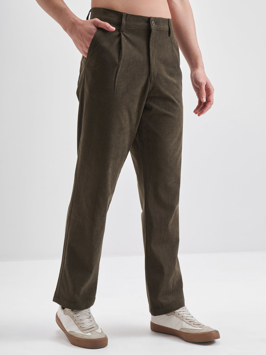 Highlander Men Brown Loose Fit Solid Regular Trouser - Brown - Image 6