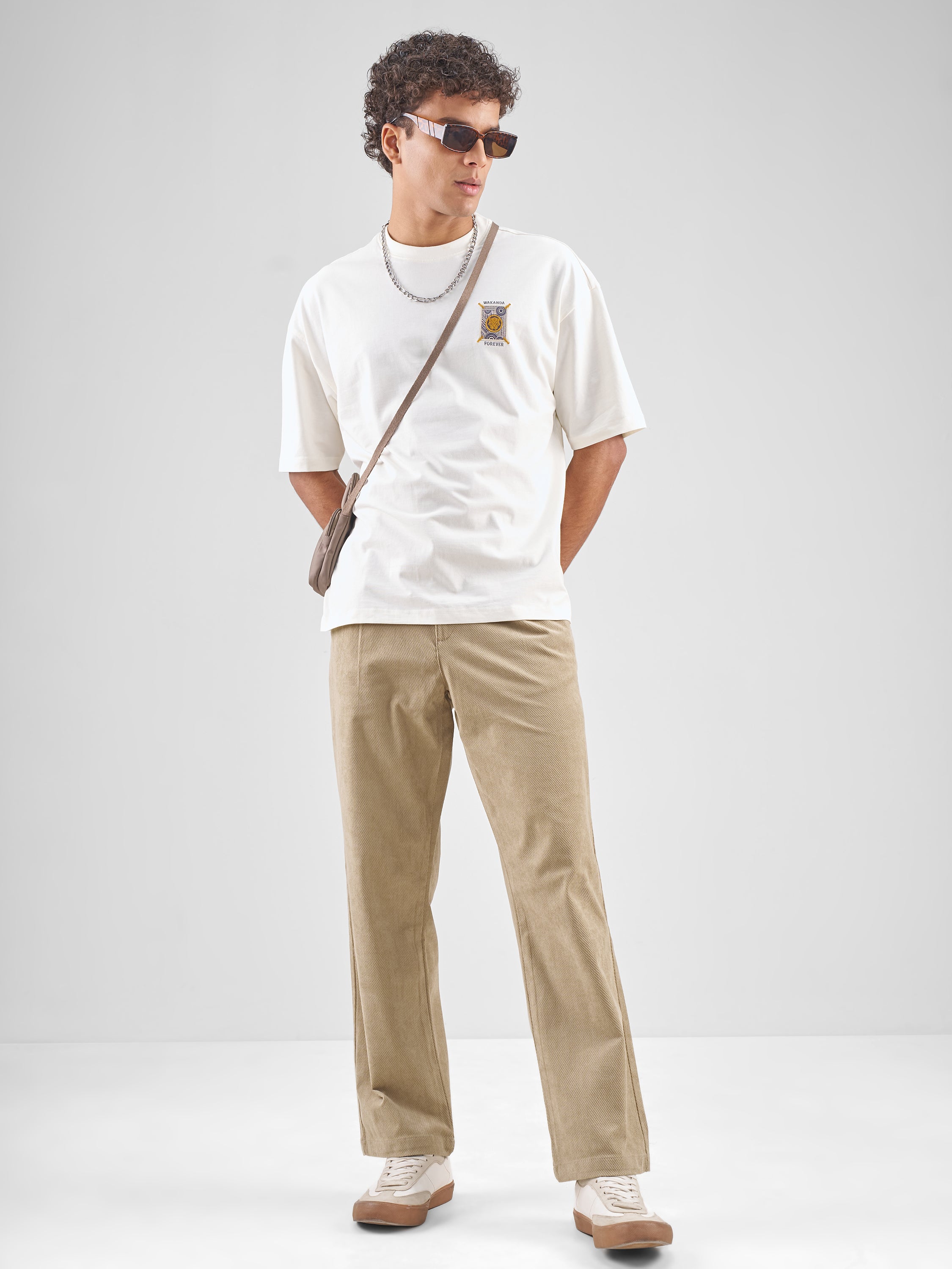 Highlander Men Beige Loose Fit Solid Regular Trouser - Beige - Image 2