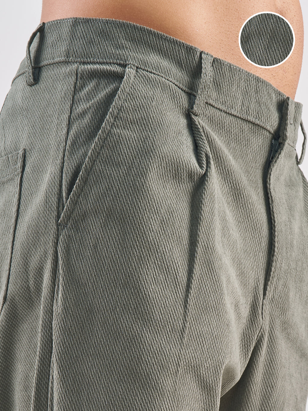 Highlander Men Olive Loose Fit Solid Regular Trouser - Olive - Image 5