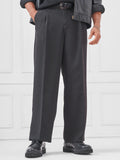 Highlander Men Black Wide Leg Solid Regular Trouser - Black - Image 1