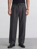 Highlander Men Grey Wide Leg Solid Regular Trouser - Grey - Image 1
