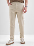 Highlander Men Off White Slim Fit Solid Regular Trouser - Off White - Image 1
