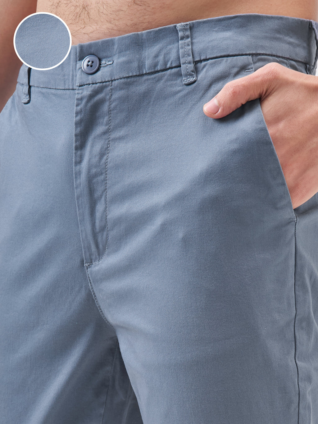 Highlander Men Blue Slim Fit Solid Regular Trouser - Blue - Image 5
