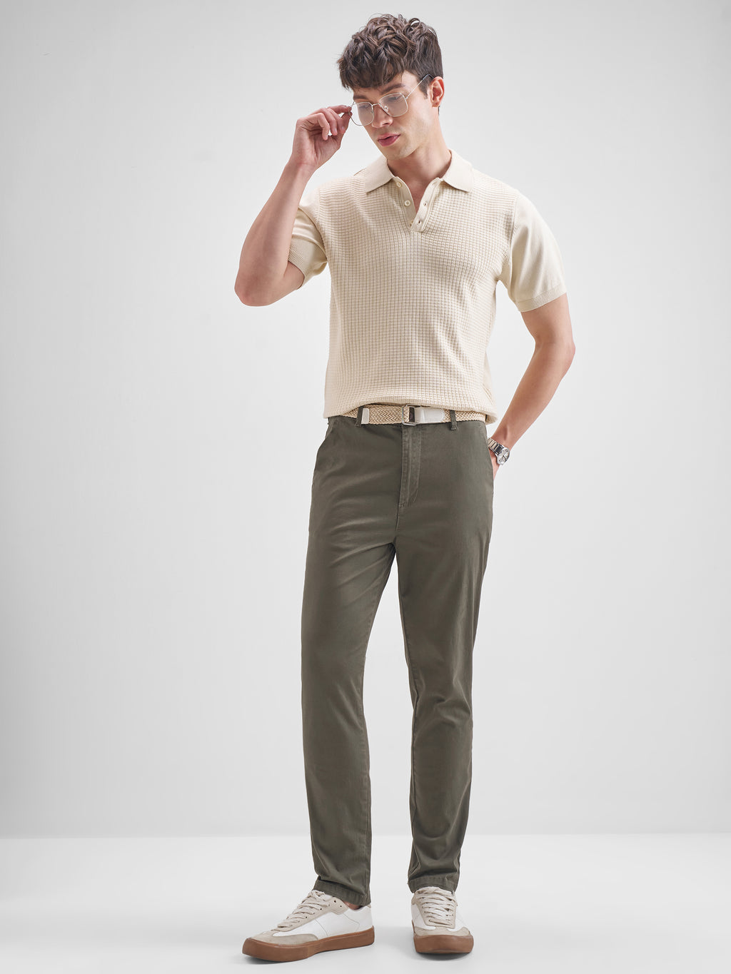 Highlander Men Grey Slim Fit Solid Regular Trouser - Grey - Image 2