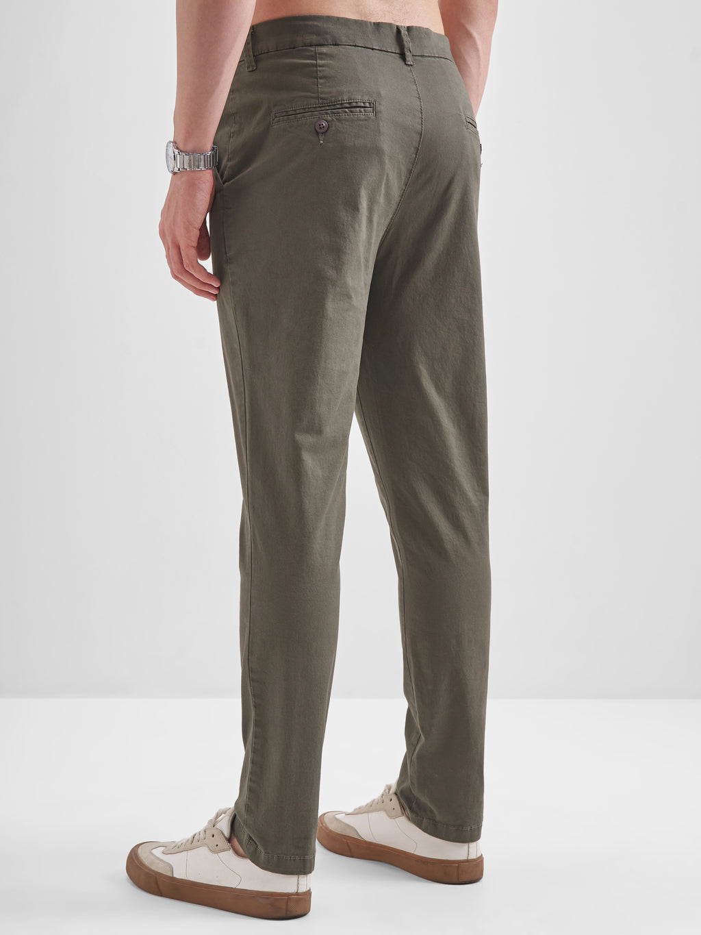Highlander Men Grey Slim Fit Solid Regular Trouser - Grey - Image 3
