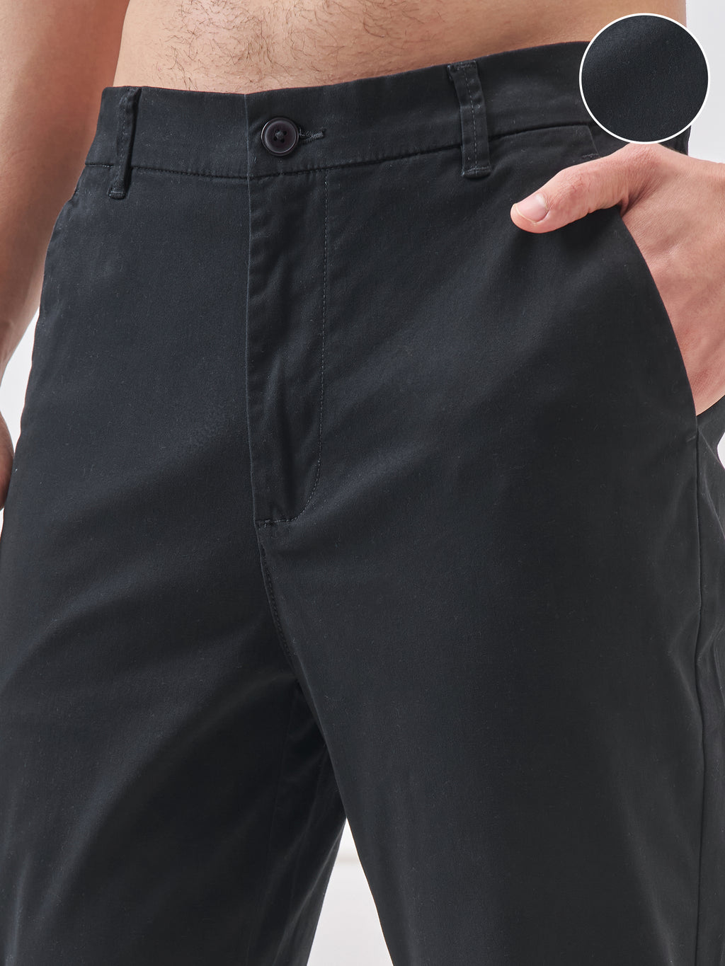 Highlander Men Black Slim Fit Solid Regular Trouser - Black - Image 5