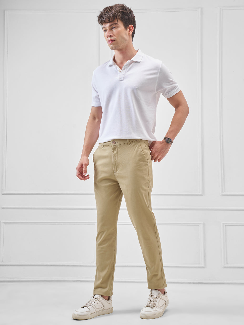 Highlander Men Brown Slim Fit Solid Regular Trouser - Brown - Image 2