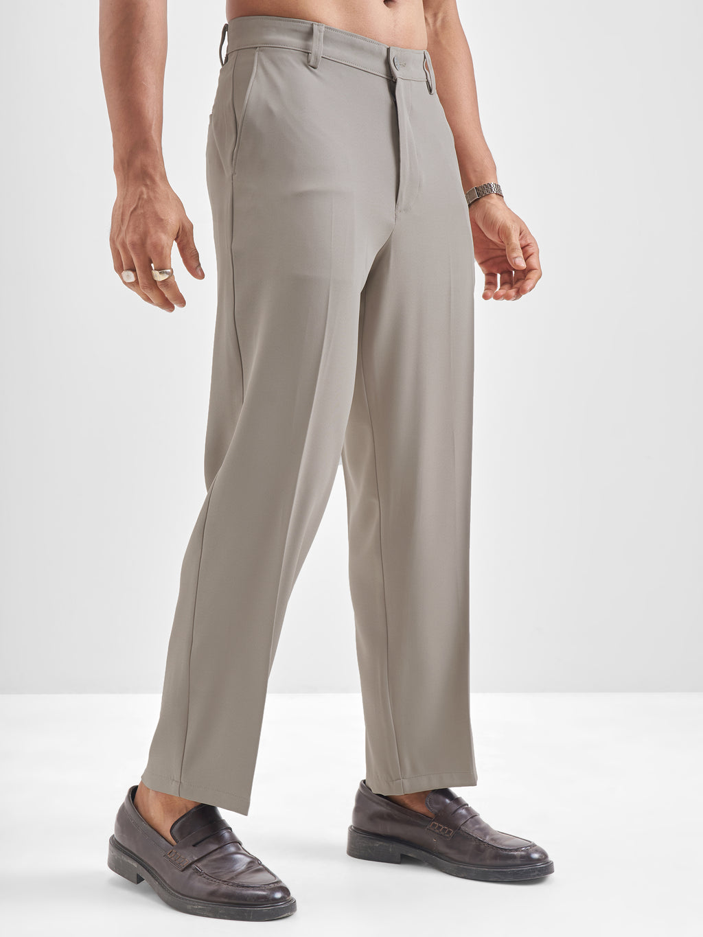 Highlander Men Tan Solid Regular Trouser - Tan - Image 6