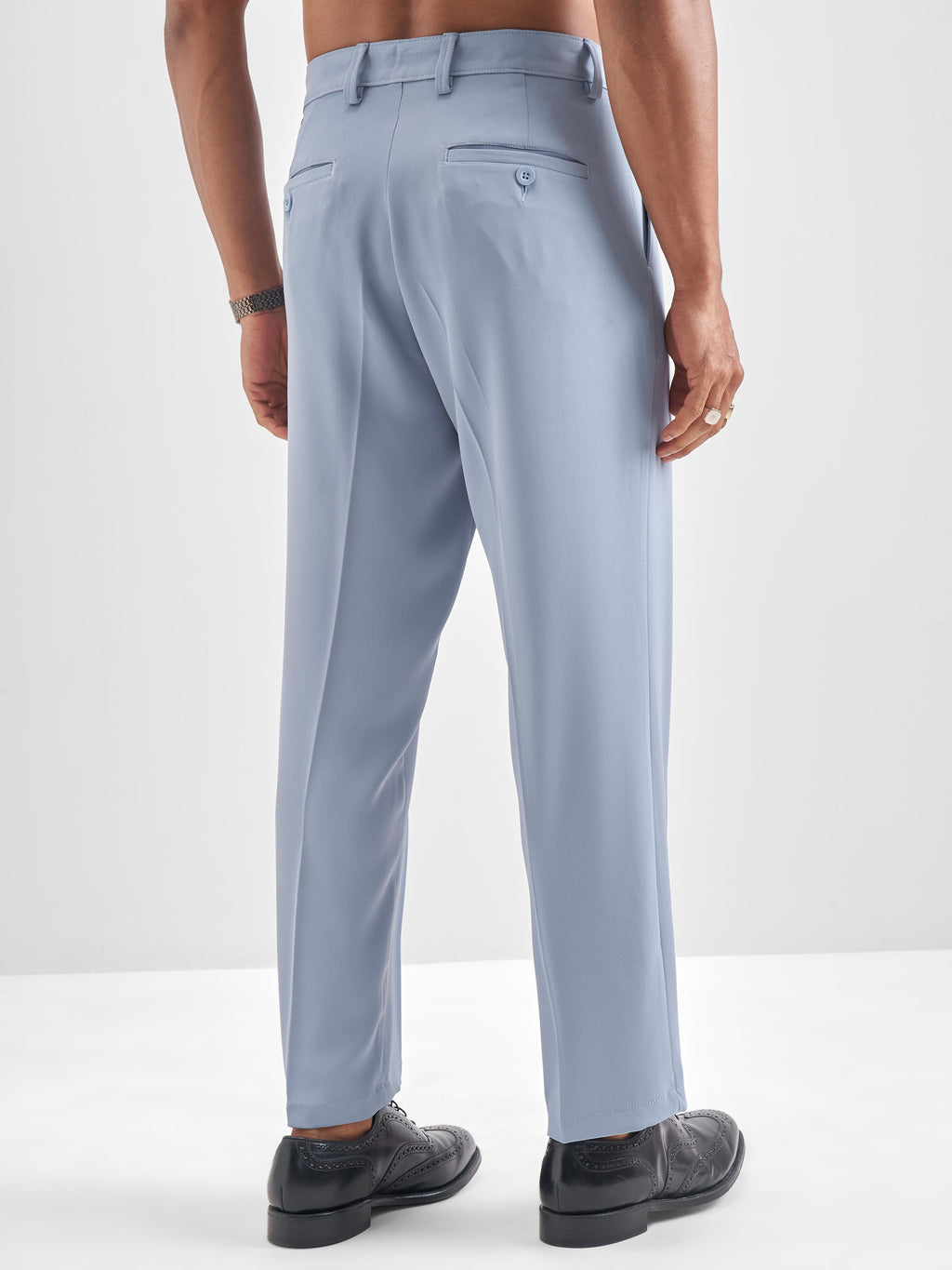 Highlander Men Blue Solid Regular Trouser - Blue - Image 3