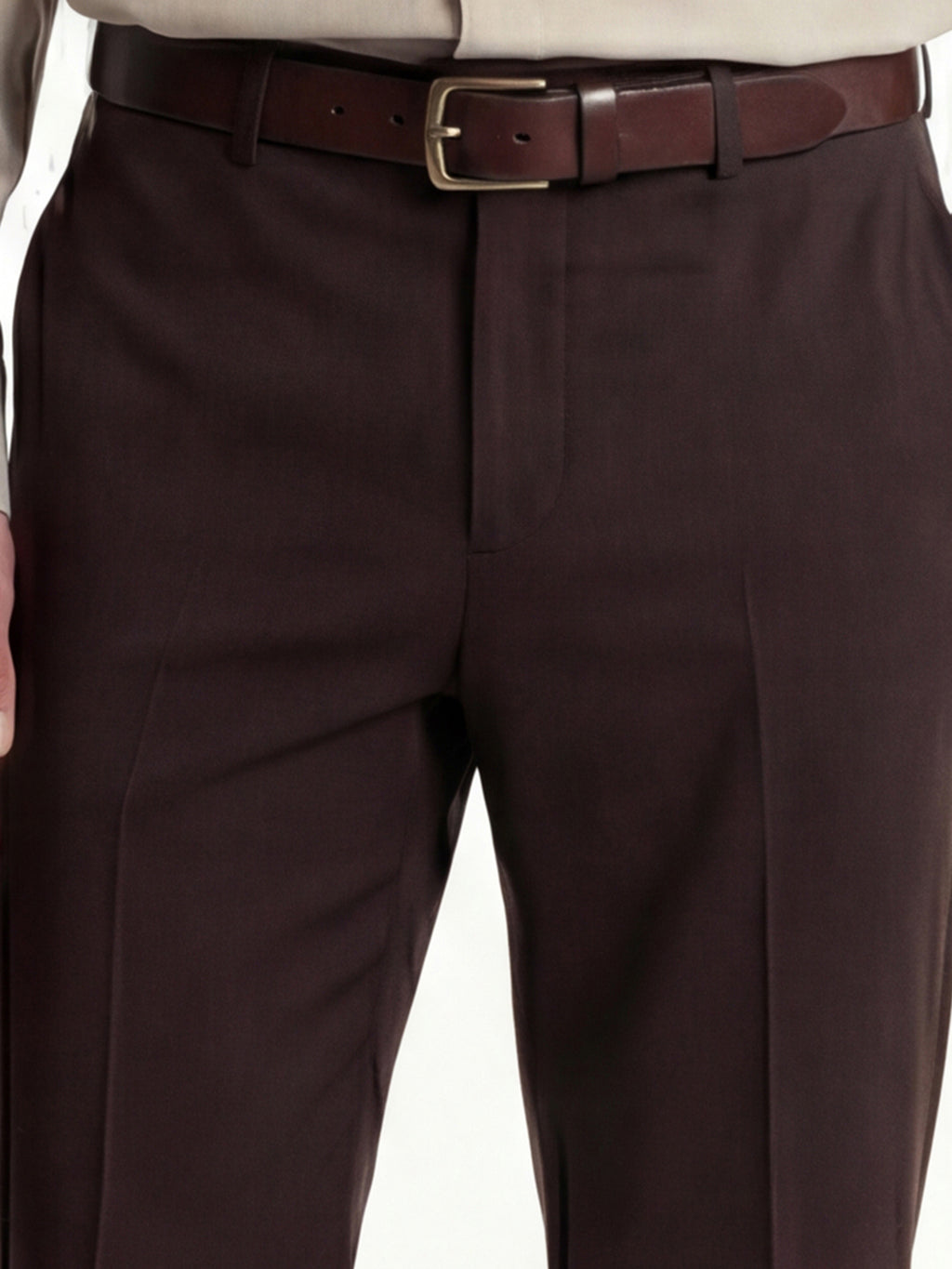 Highlander Men Brown Straight Fit Solid Regular Trouser - Brown - Image 5