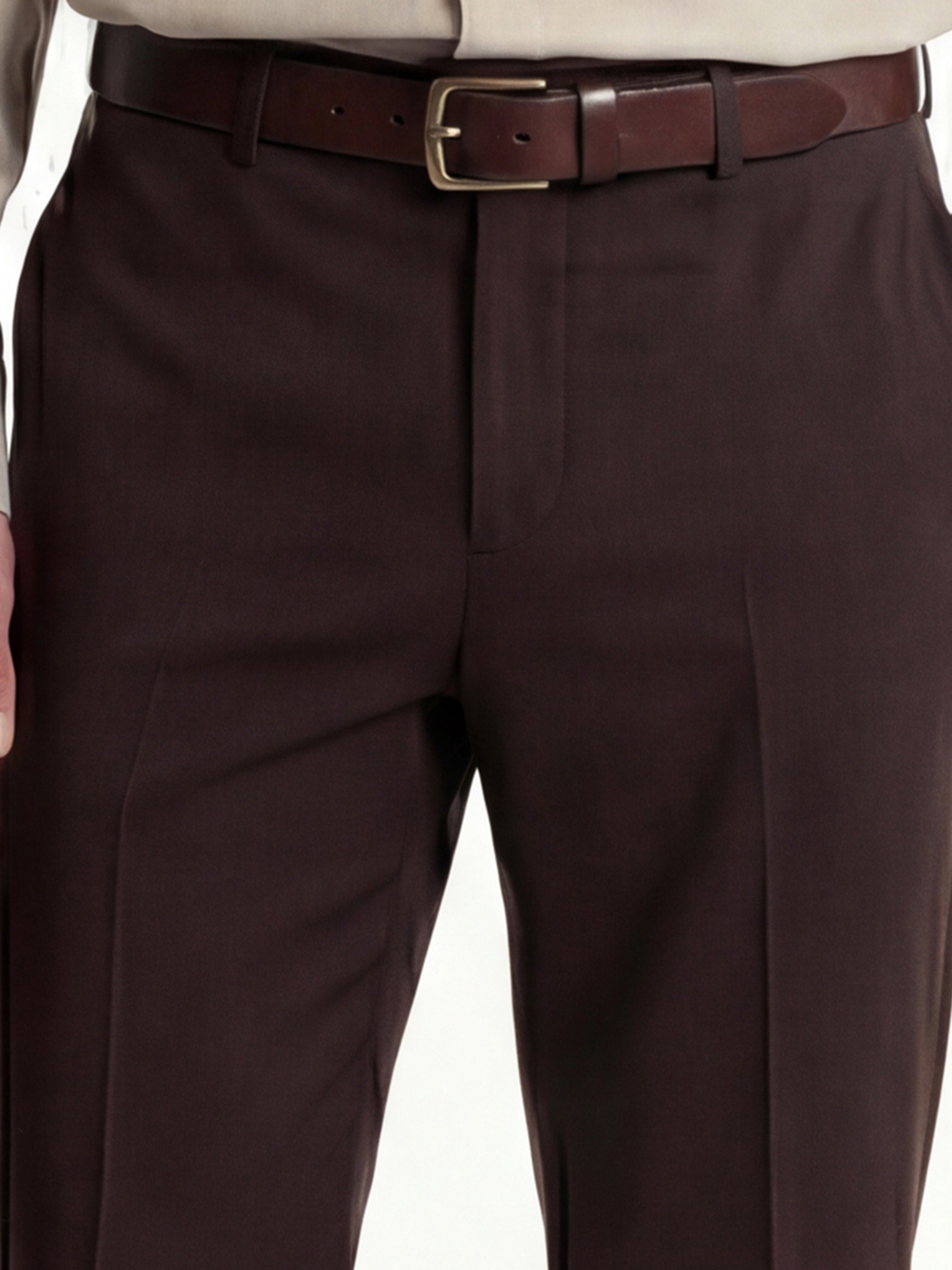 Highlander Men Brown Straight Fit Solid Regular Trouser - Brown - Image 5