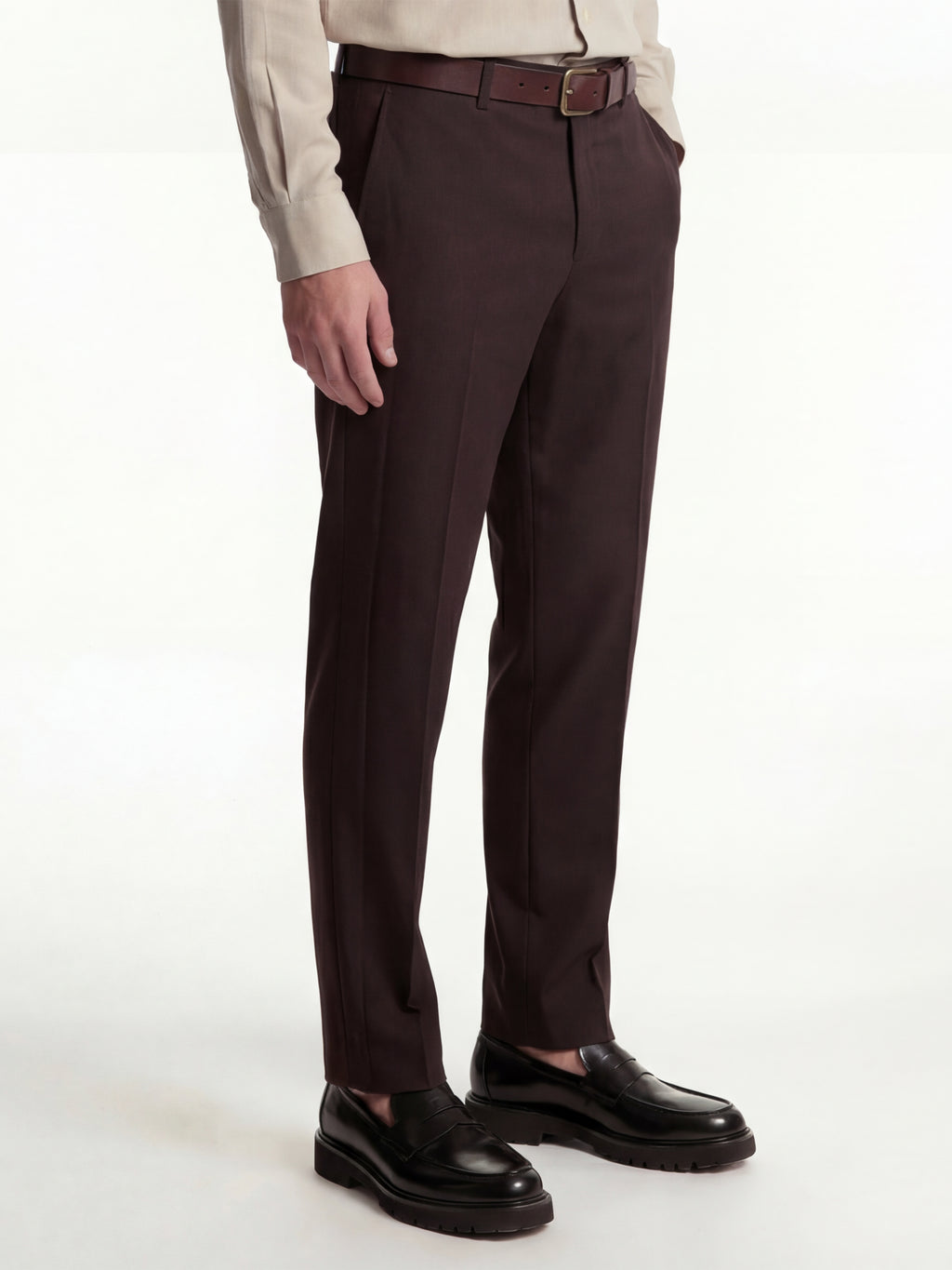 Highlander Men Brown Straight Fit Solid Regular Trouser - Brown - Image 6