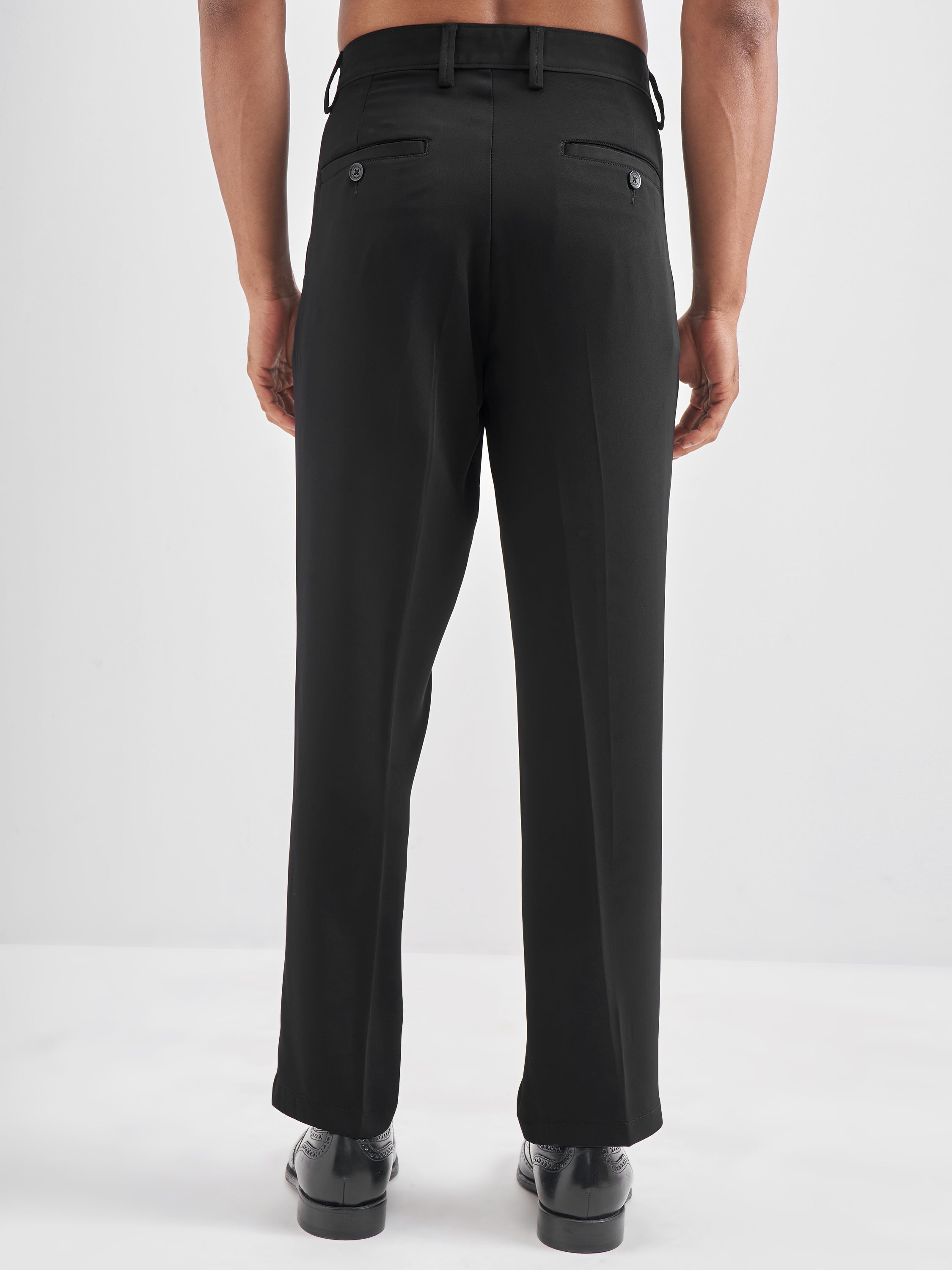 Highlander Men Black Solid Regular Trouser - Black - Image 3