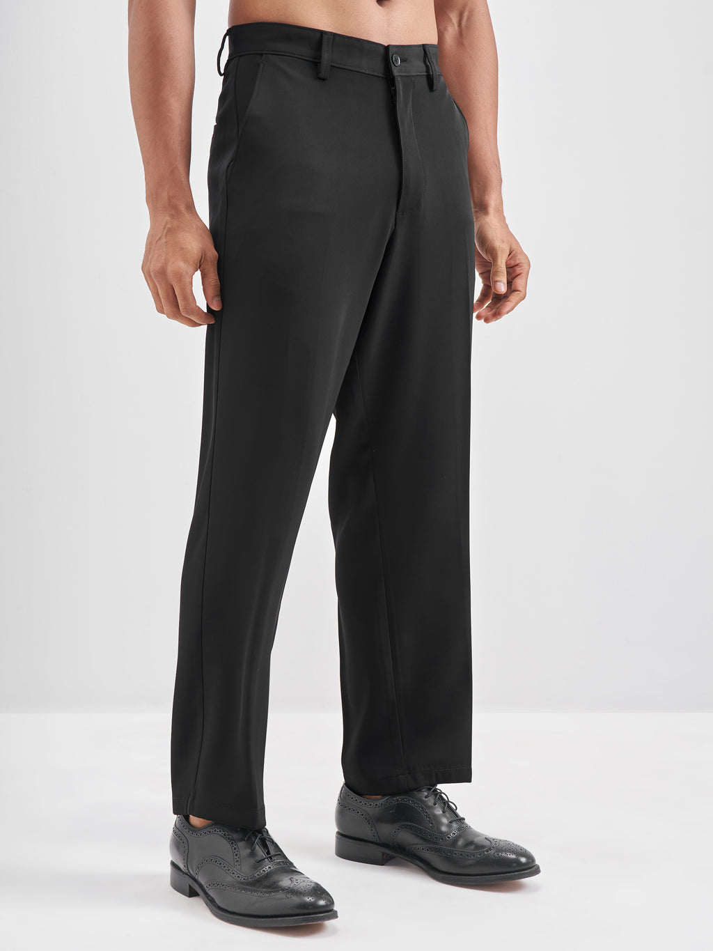 Highlander Men Black Solid Regular Trouser - Black - Image 6